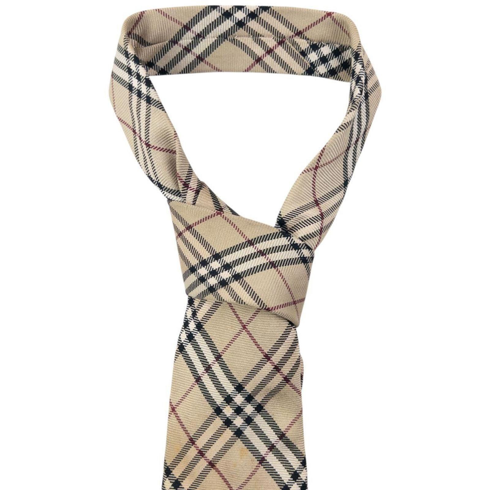 Burberry Vintage 2000s Burberry Nova Check Silk Tie Size ONE SIZE - 4 Thumbnail