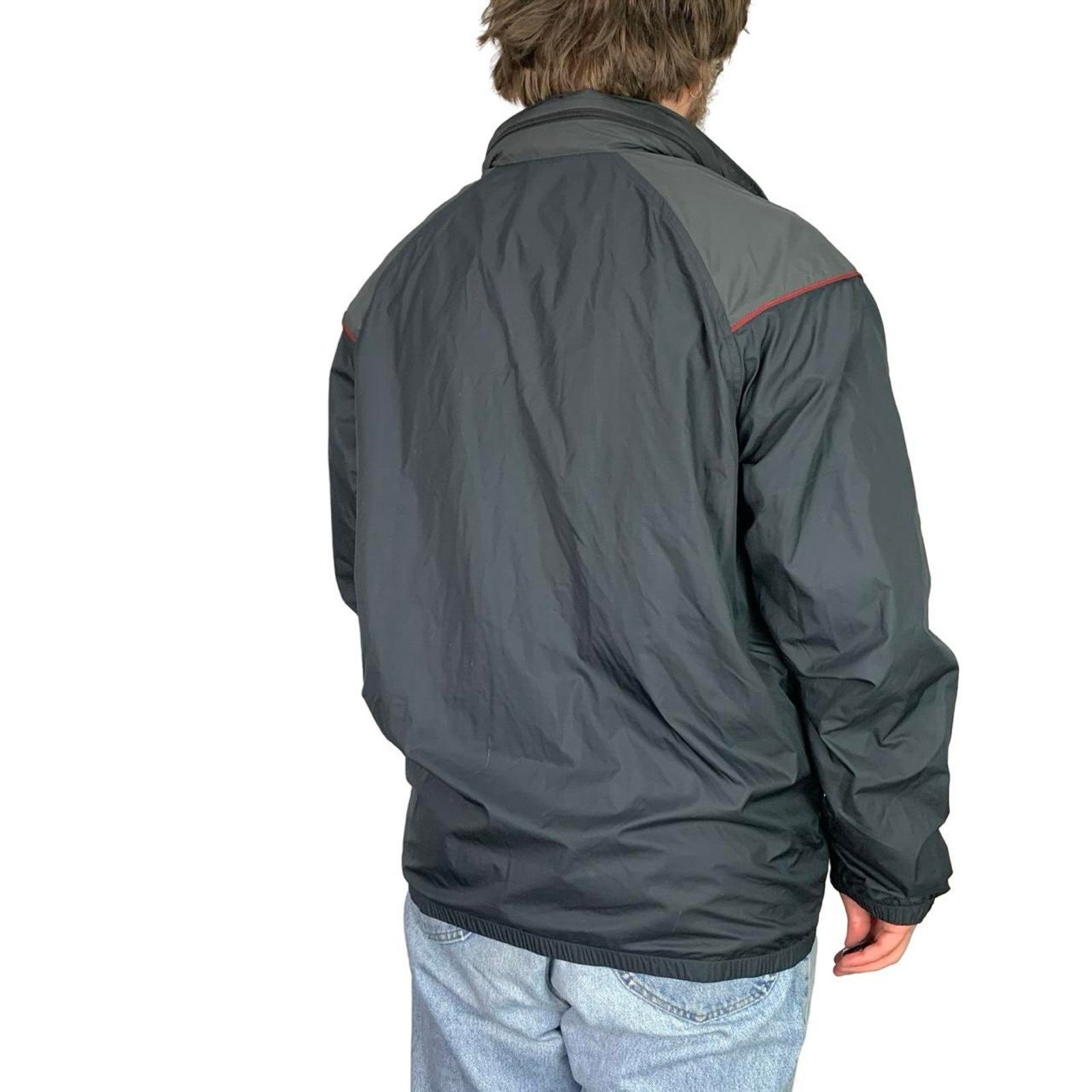 Nike × Vintage Vintage Nike Silver Tag Grey Windbreaker Jacket Size US XL / EU 56 / 4 - 4 Thumbnail