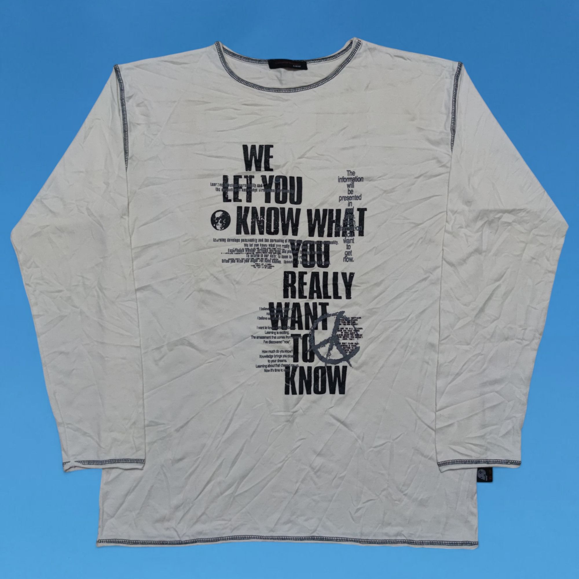 Japanese Brand Dangerous Warning Poem Long Sleeve T Shirt