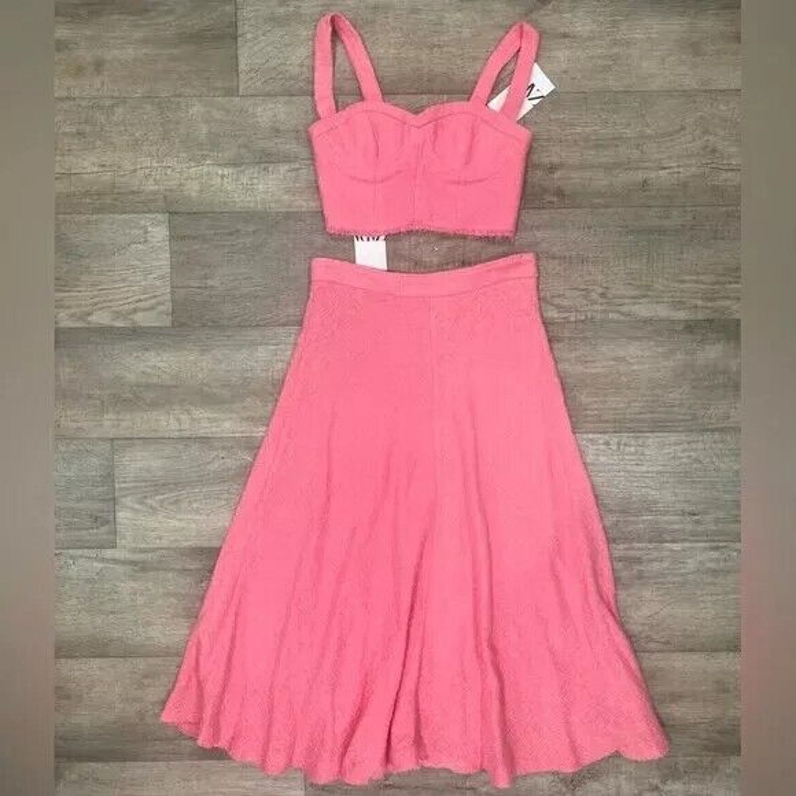 Zara ZARA BLOGGER FAVE! Crop Top + High-Waisted Long Skirt NWT Size L / US 10 / IT 46 - 23 Thumbnail