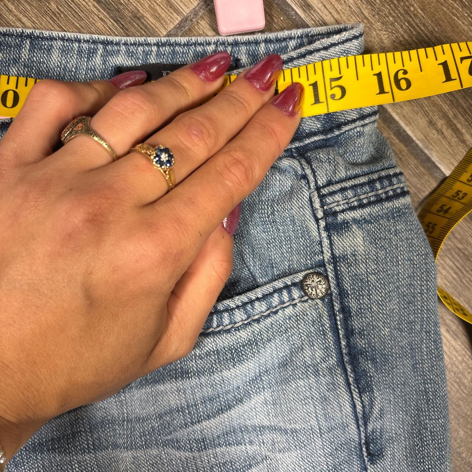 Express y2k rhinestone studded light wash low rise jeans Size 27" / US 4 / IT 40 - 4 Thumbnail