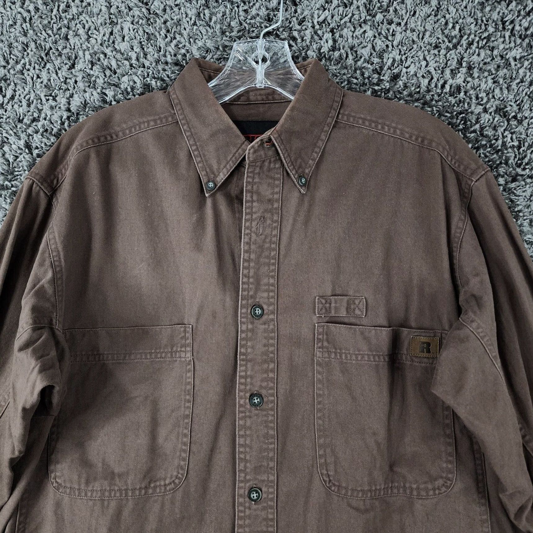 Wrangler Wrangler Workwear Mens Brown Long Sleeve Button Up Shirt Size Medium Mens Size US M / EU 48-50 / 2 - 3 Thumbnail