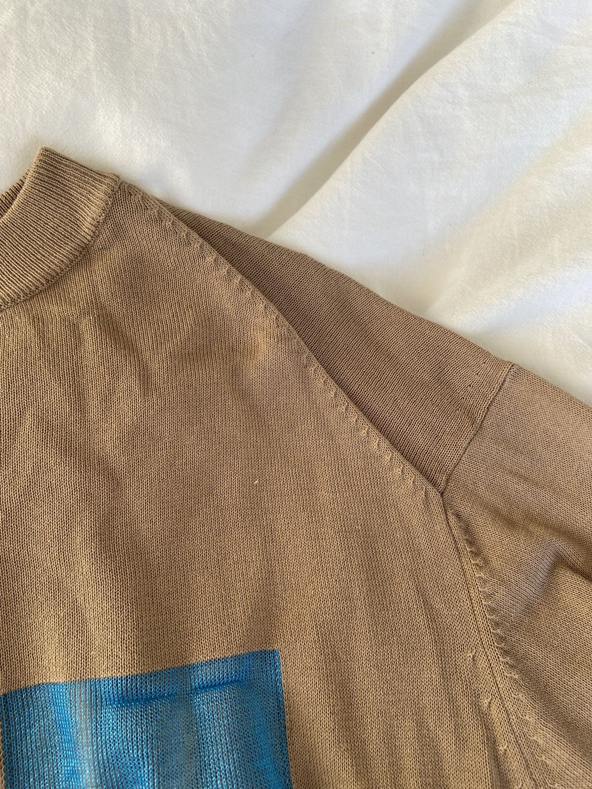 OAMC OAMC Tan and blue patchwork sweaters Size US S / EU 44-46 / 1 - 6 Thumbnail