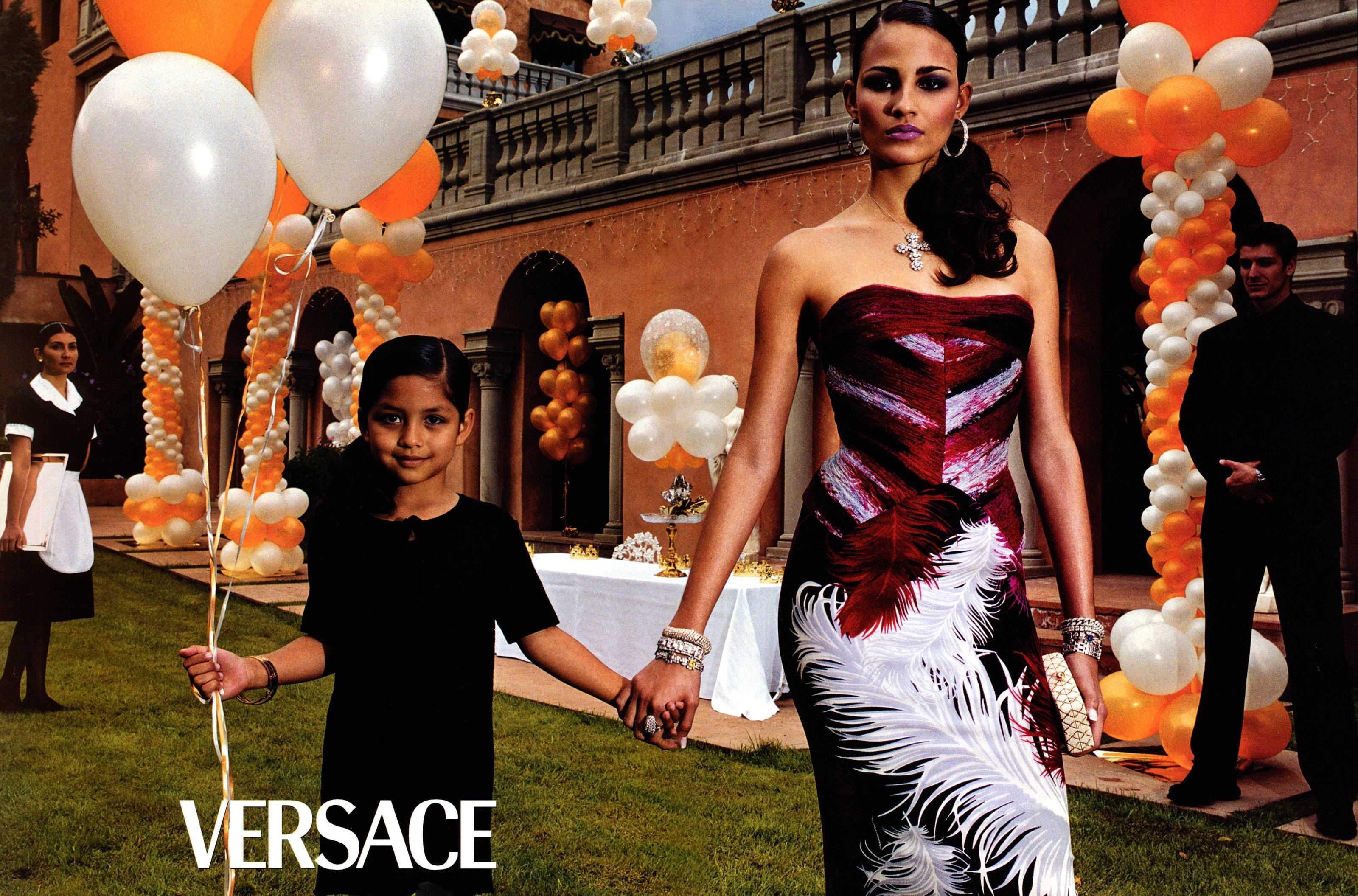 Versace Couture F/W 2001 Feather print jersey draped skirt Size 28" / US 6 / IT 42 - 6 Thumbnail