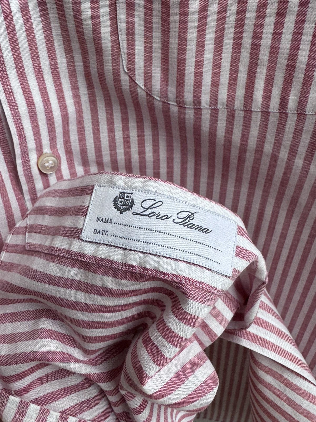 Loro Piana Loro Piana Striped Cotton Button Up Shirt Long Sleeve Pink Size US XXL / EU 58 / 5 - 18 Thumbnail