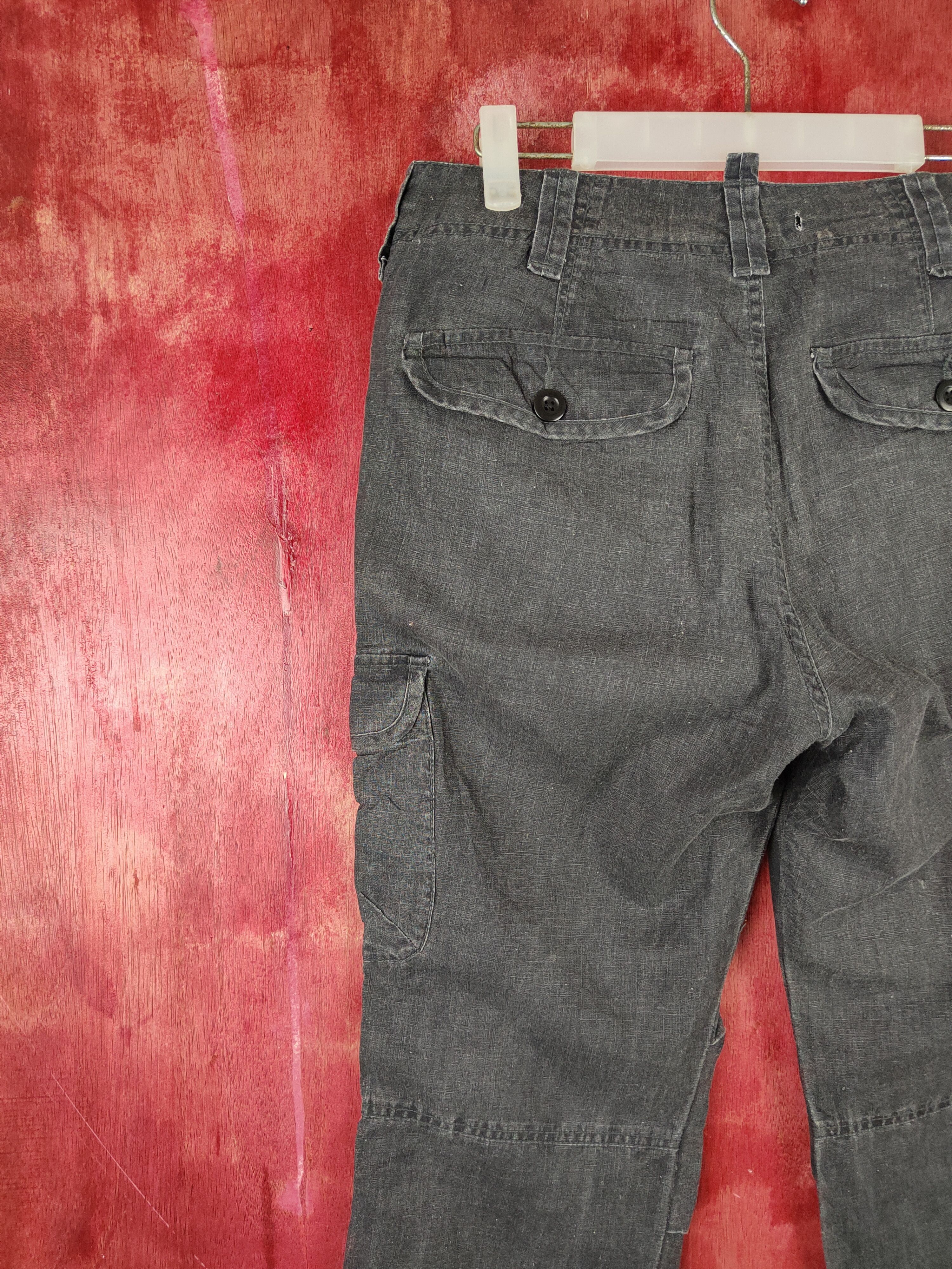 Japanese Brand Uniqlo Black Multipocket Tactical Cargo Pants #S1282 Size US 31 - 9 Thumbnail