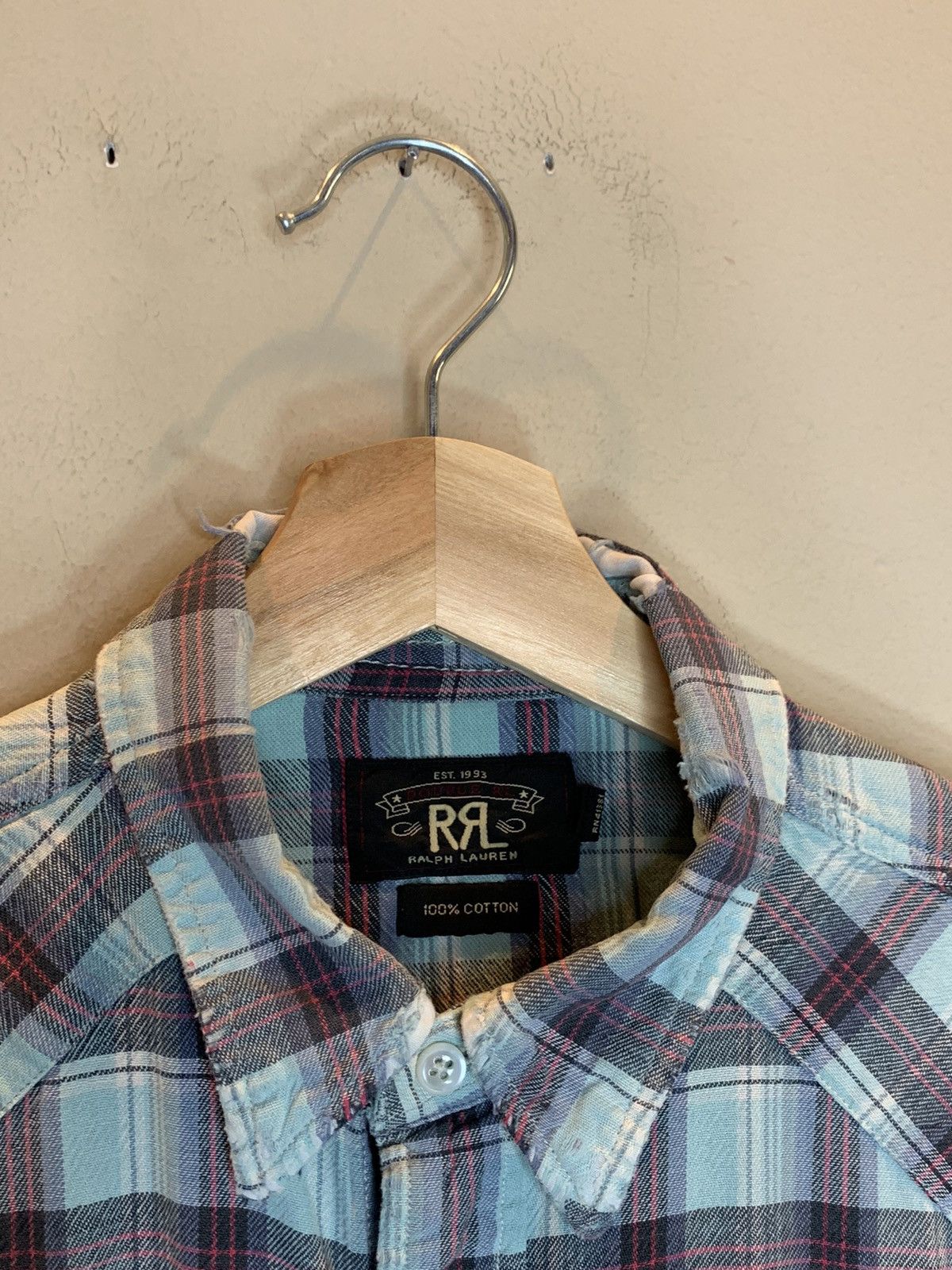 RRL Ralph Lauren RARE* RRL Ralph Lauren Plaid Distressed Western Button Shirt Size US M / EU 48-50 / 2 - 8 Thumbnail