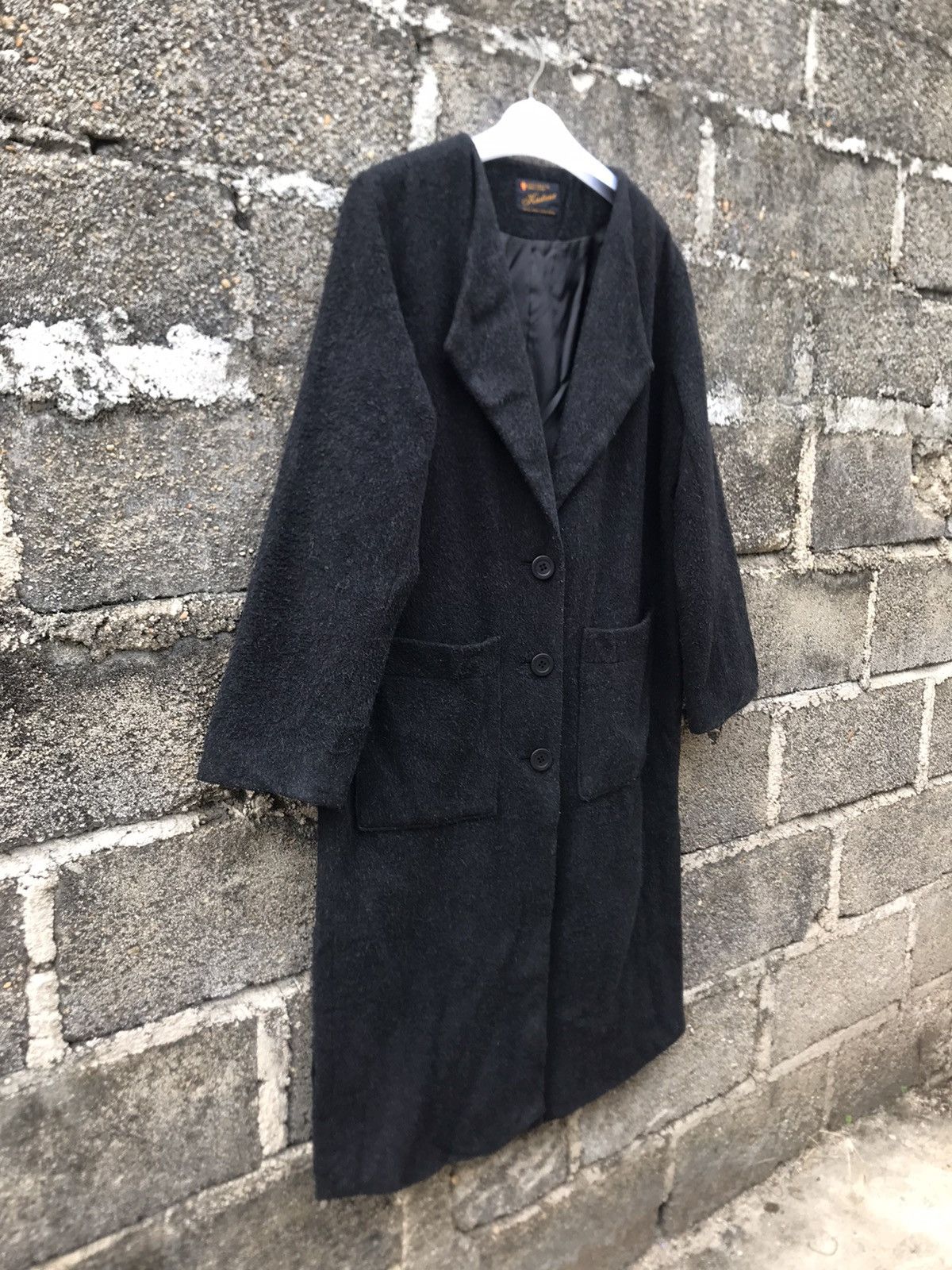 Japanese Brand × Vintage ⚡️Vintage Kastane Collarless Wool Long Coat Size M / US 6-8 / IT 42-44 - 2 Thumbnail