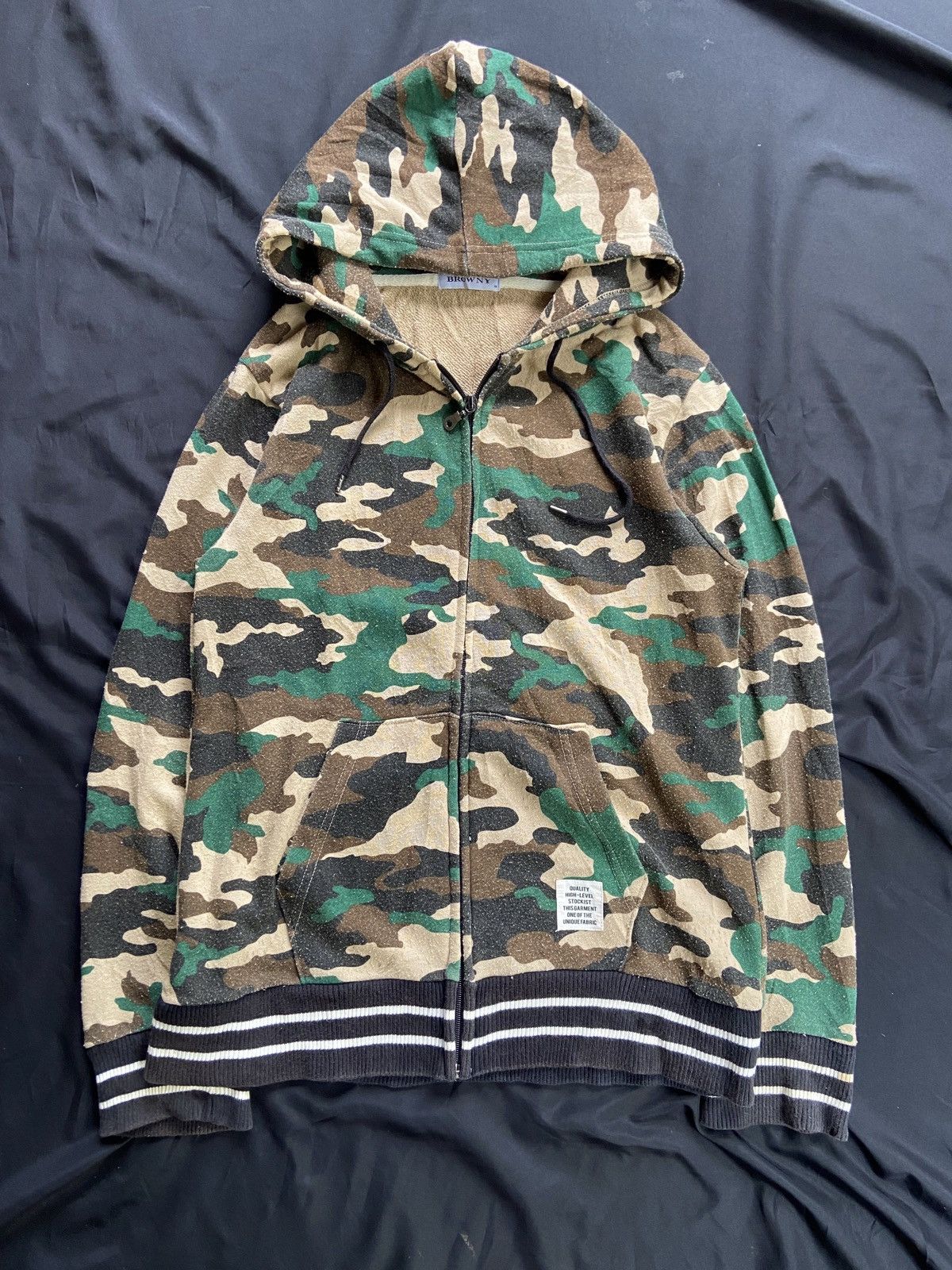 image of Hysteric Glamour x If Six Was Nine Browny Army Style Zip Hoodie, Men's (Size Medium)