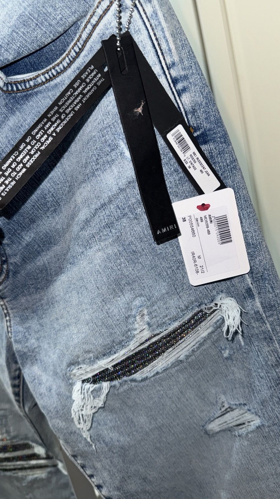 Amiri Amiri mx1 iridescent rainbow patch blue denim jeans Size US 38 / EU 54 - 6 Thumbnail