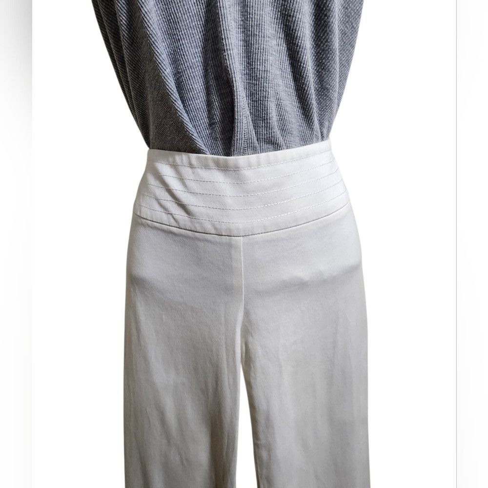 Trina Turk Y2K Trina Turk White Wide Leg Crop Trousers Pants 6 Size 28" / US 6 / IT 42 - 3 Thumbnail