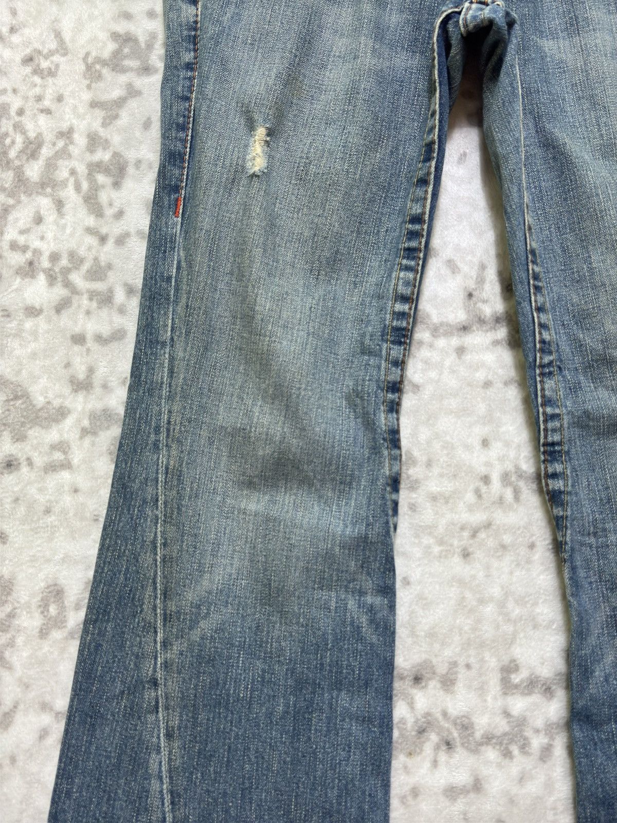 True Religion True Religion Joey Flare Denim Jeans Light Blue Distressed Size US 32 / EU 48 - 7 Thumbnail
