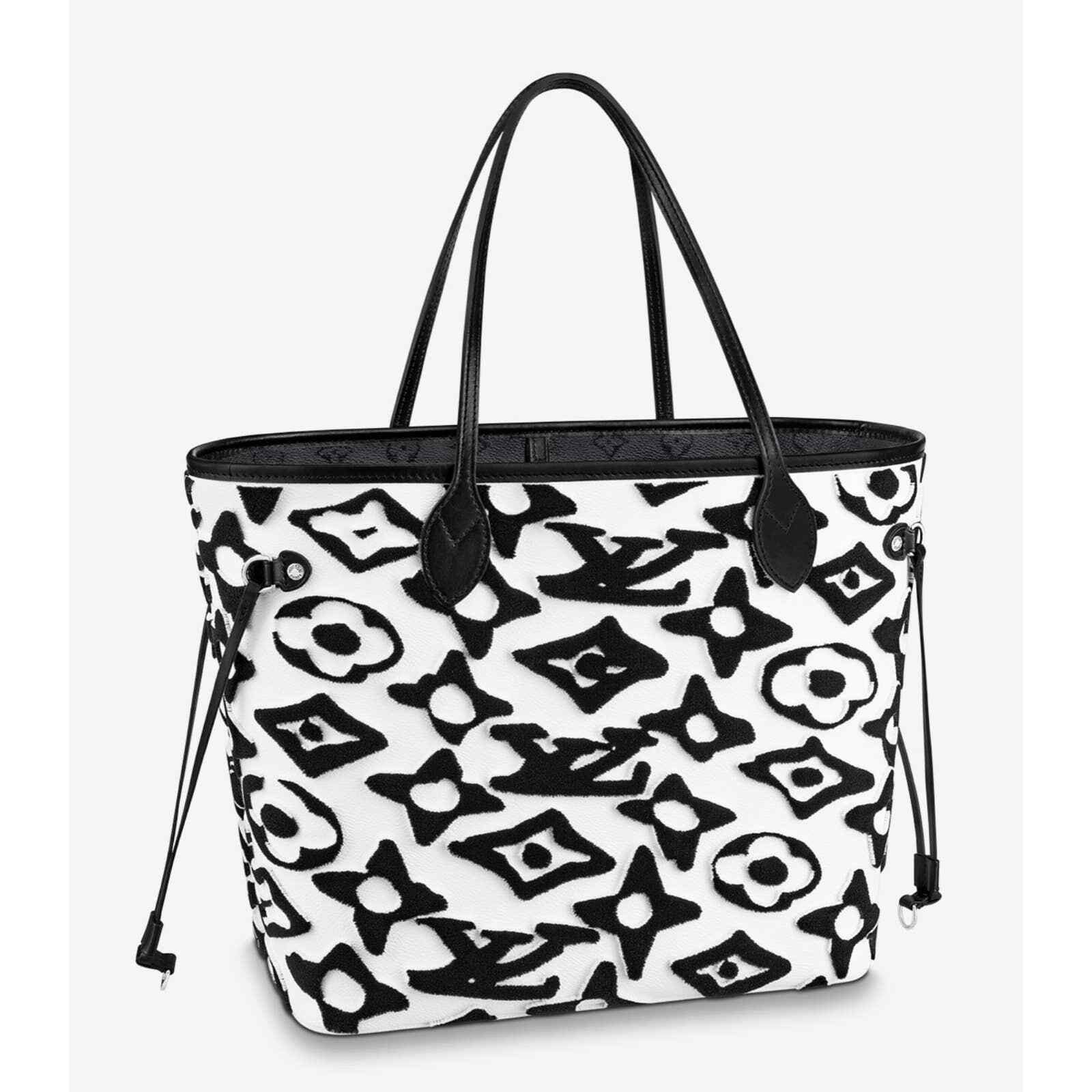 Louis Vuitton Louis Vuitton Neverfull Black White Handle Shoulder Bag Size ONE SIZE - 3 Thumbnail
