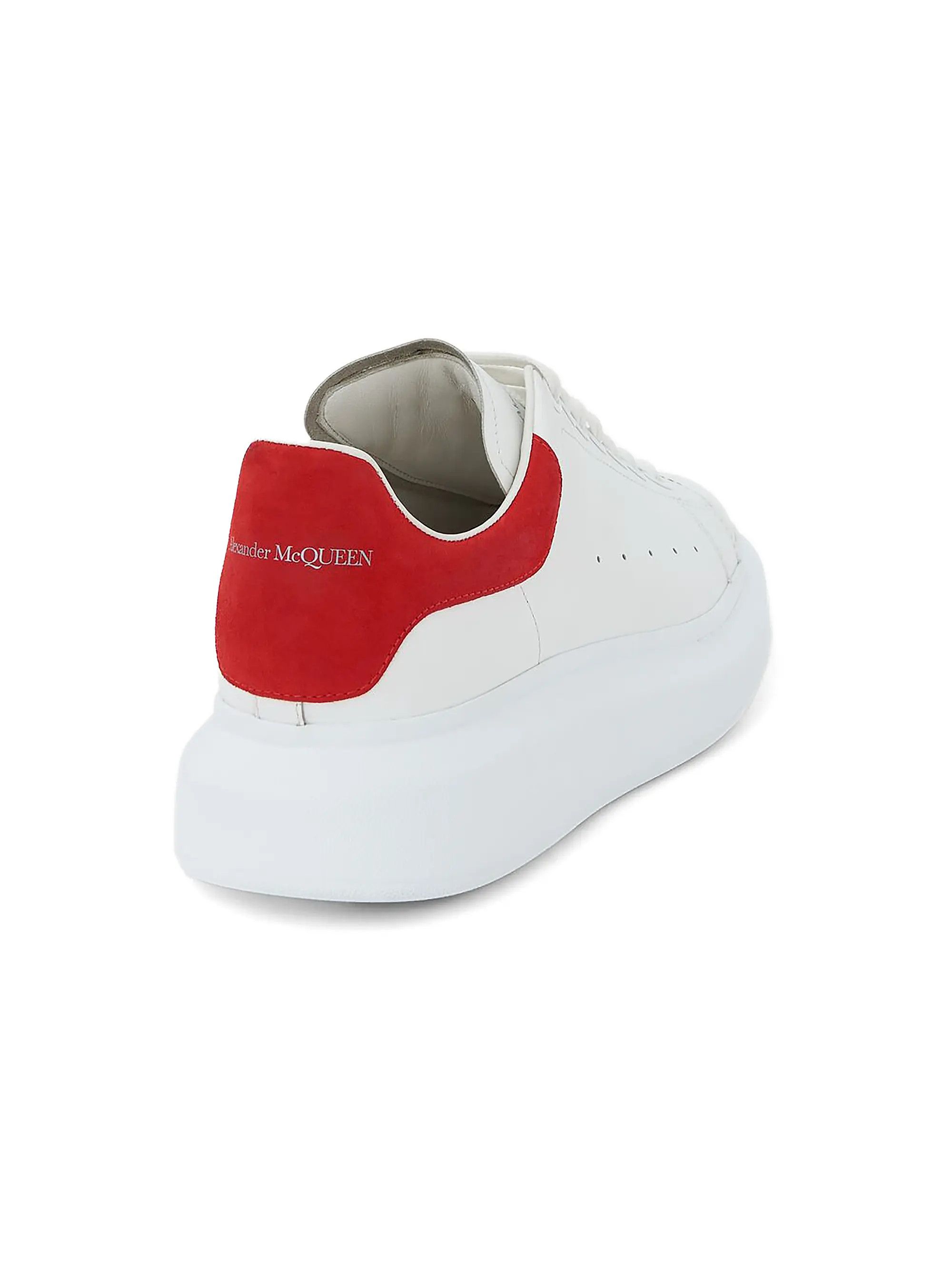Alexander McQueen os11x0226 Oversized Leather Platform Sneakers in White/Red Size US 11 / EU 44 - 3 Thumbnail