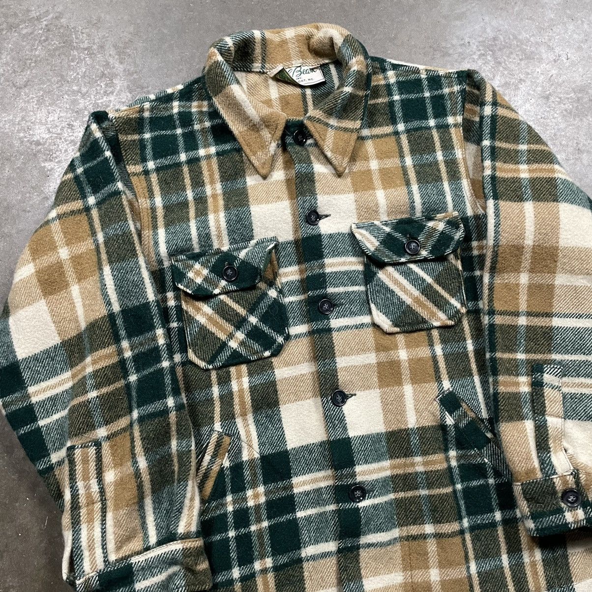 L.L. Bean × Vintage Vintage L.L. Bean Buffalo Plaid Wool Mackinaw Shirt Jacket Size US XL / EU 56 / 4 - 3 Thumbnail