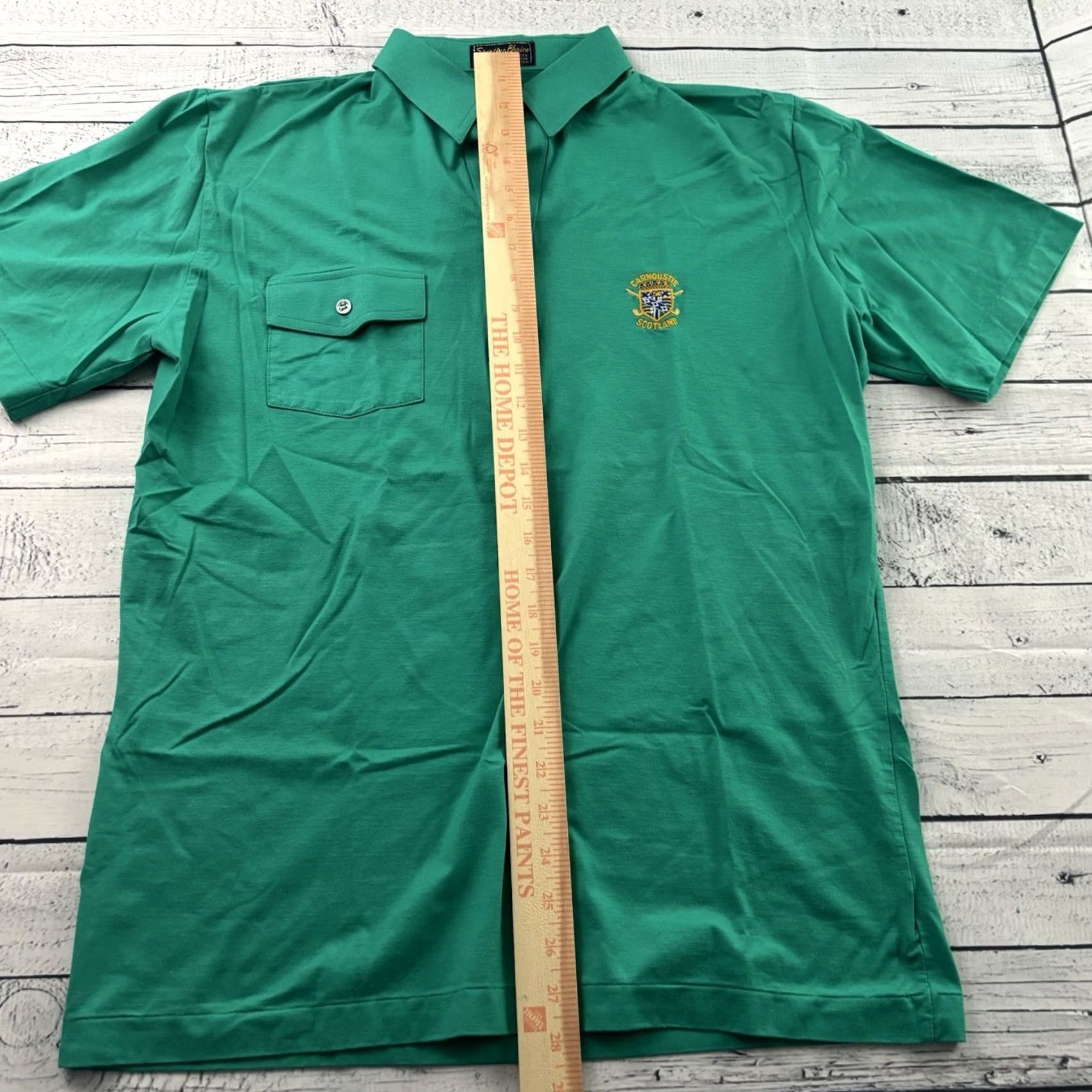 Vintage VINTAGE Sporting Choice Carnoustie Scotland Short Sleeve Golf Polo Shirt Men L Green Shirt Mens Size US L / EU 52-54 / 3 - 4 Thumbnail