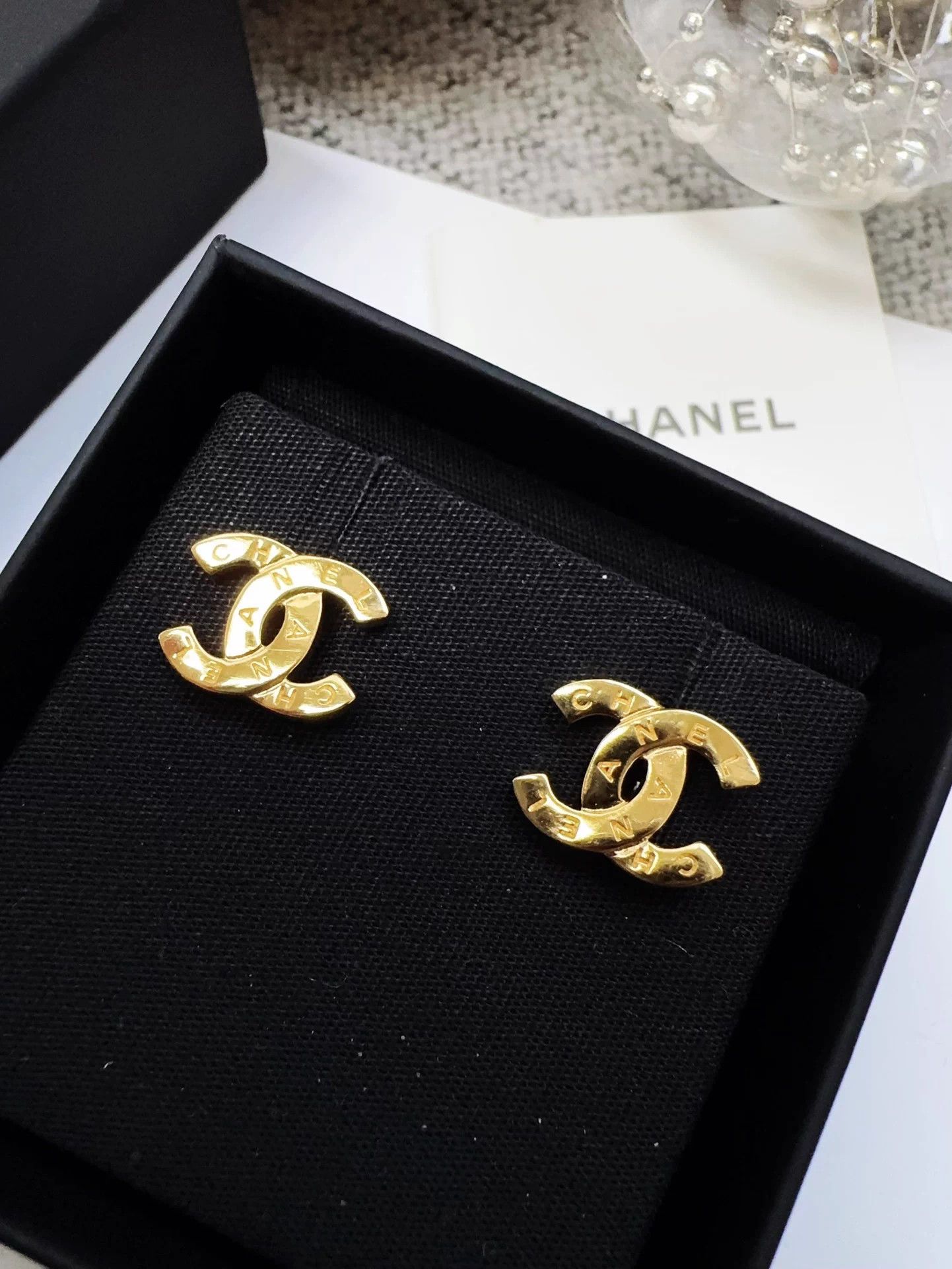 Chanel Chanel 25V Gold Double C Logo Earrings New With Box In Stock Size ONE SIZE - 1 Thumbnail
