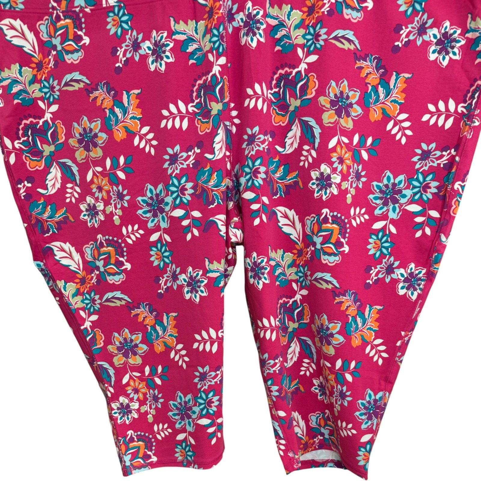 Other Sport Savvy Regular Printed Jersey Capri Pink Floral 5X Size 37" - 3 Thumbnail