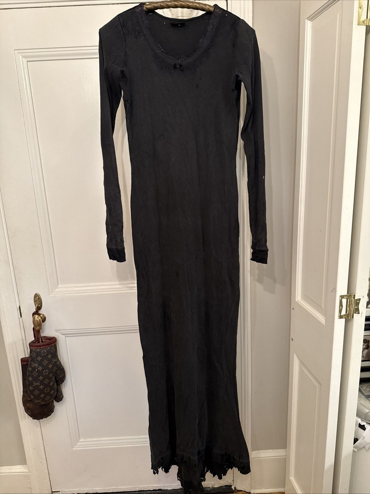 Balenciaga Balenciaga black cotton long gown Size L / US 10 / IT 46 - 11 Thumbnail