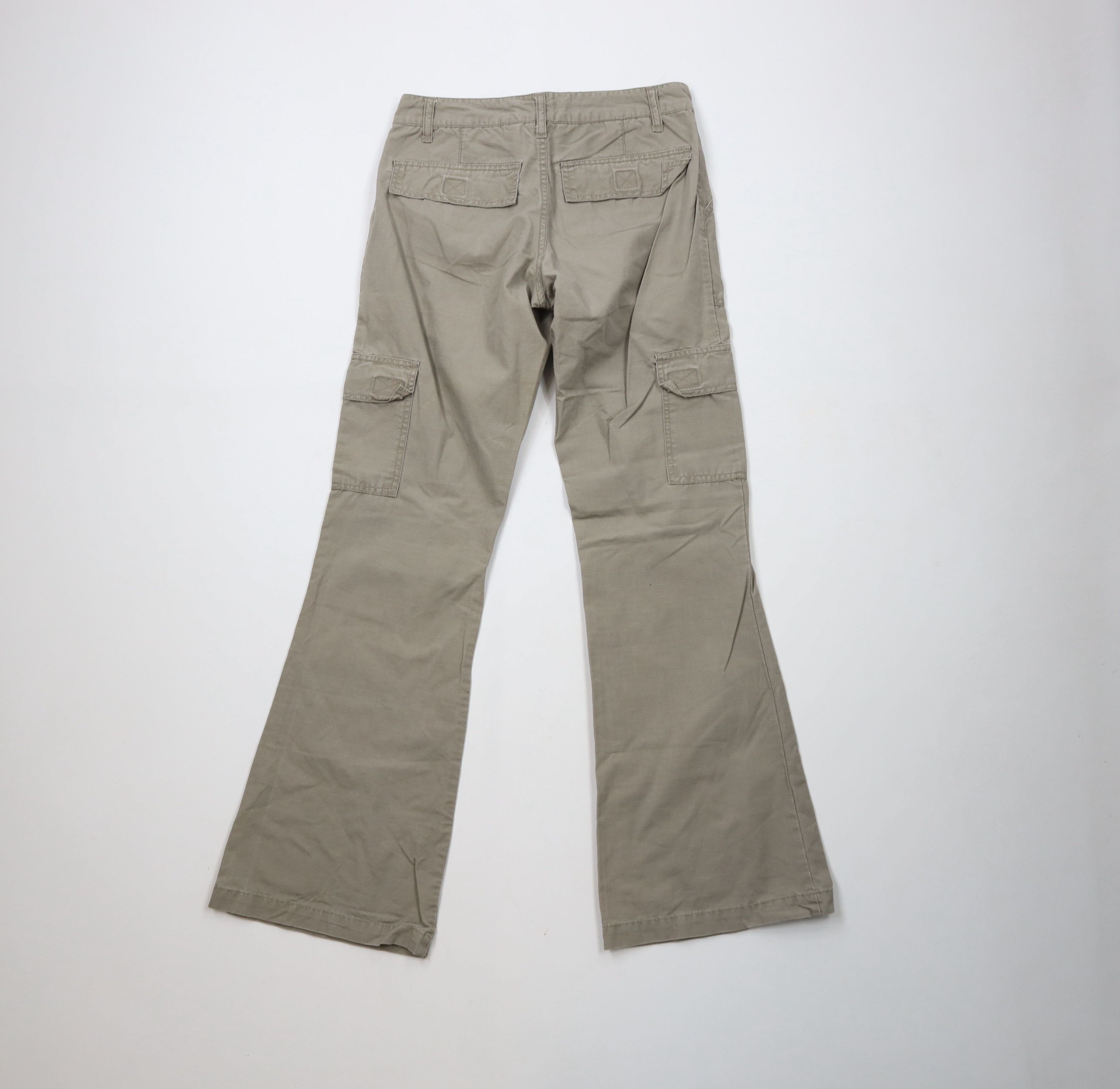 Vintage Vintage 90s Y2K Babydoll Ripstop Wide Leg Flared Cargo Pants Size 26" / US 2 / IT 38 - 10 Thumbnail