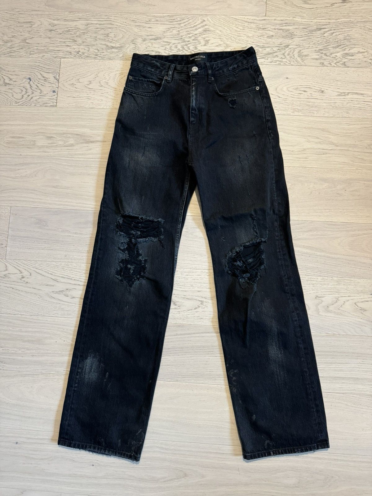 Balenciaga Mud Destroyed Jeans