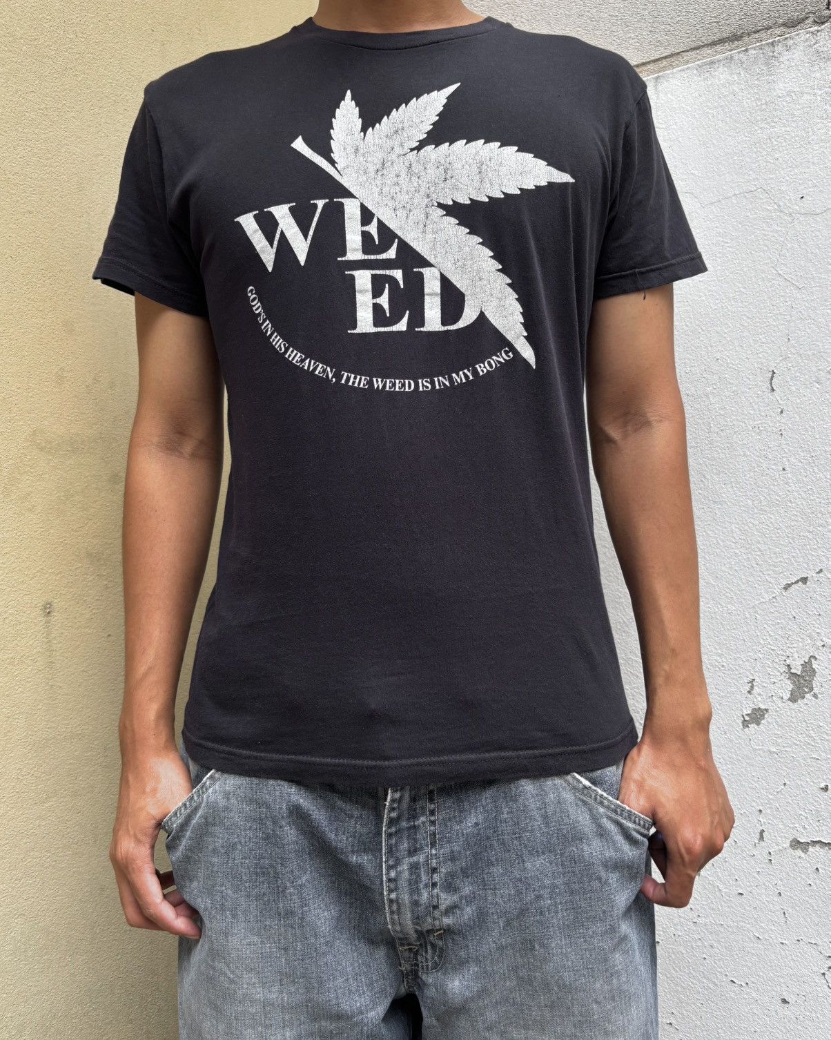 Vintage Vintage WEED Evangelion Tee Shirt ERD Grunge WCC Size US S / EU 44-46 / 1 - 2 Thumbnail