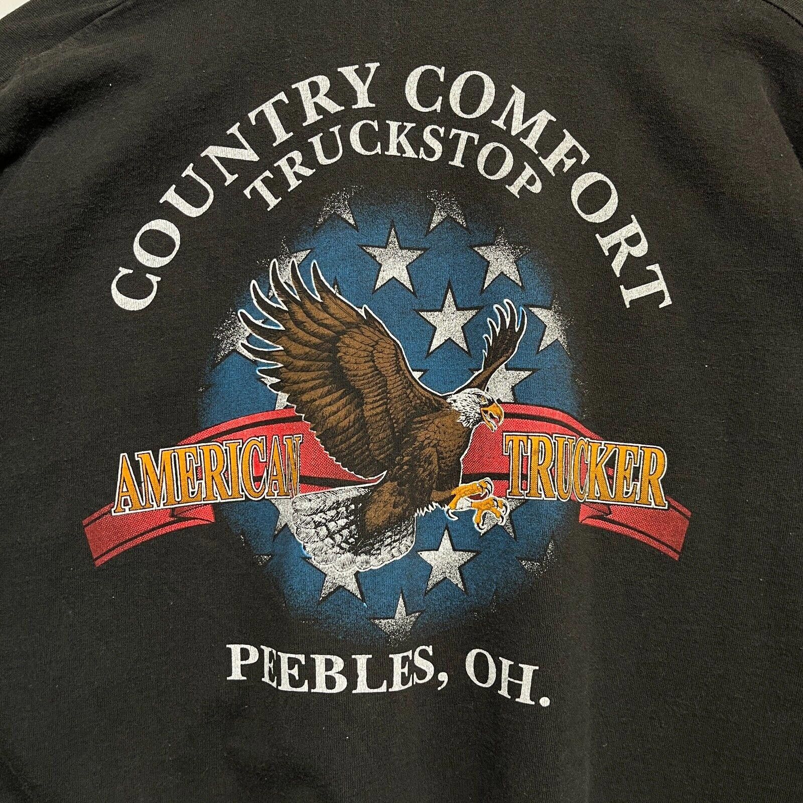 Fruit Of The Loom × Vintage Vintage 80s American Trucker T-shirt XL Highway Angel Size US XL / EU 56 / 4 - 9 Thumbnail