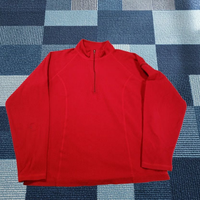 Vintage L.L. Bean Sweatshirt Womens M Medium Red Pullover 1/4 Zip Long Sleeves Fleece Size M / US 6-8 / IT 42-44 - 1 Thumbnail