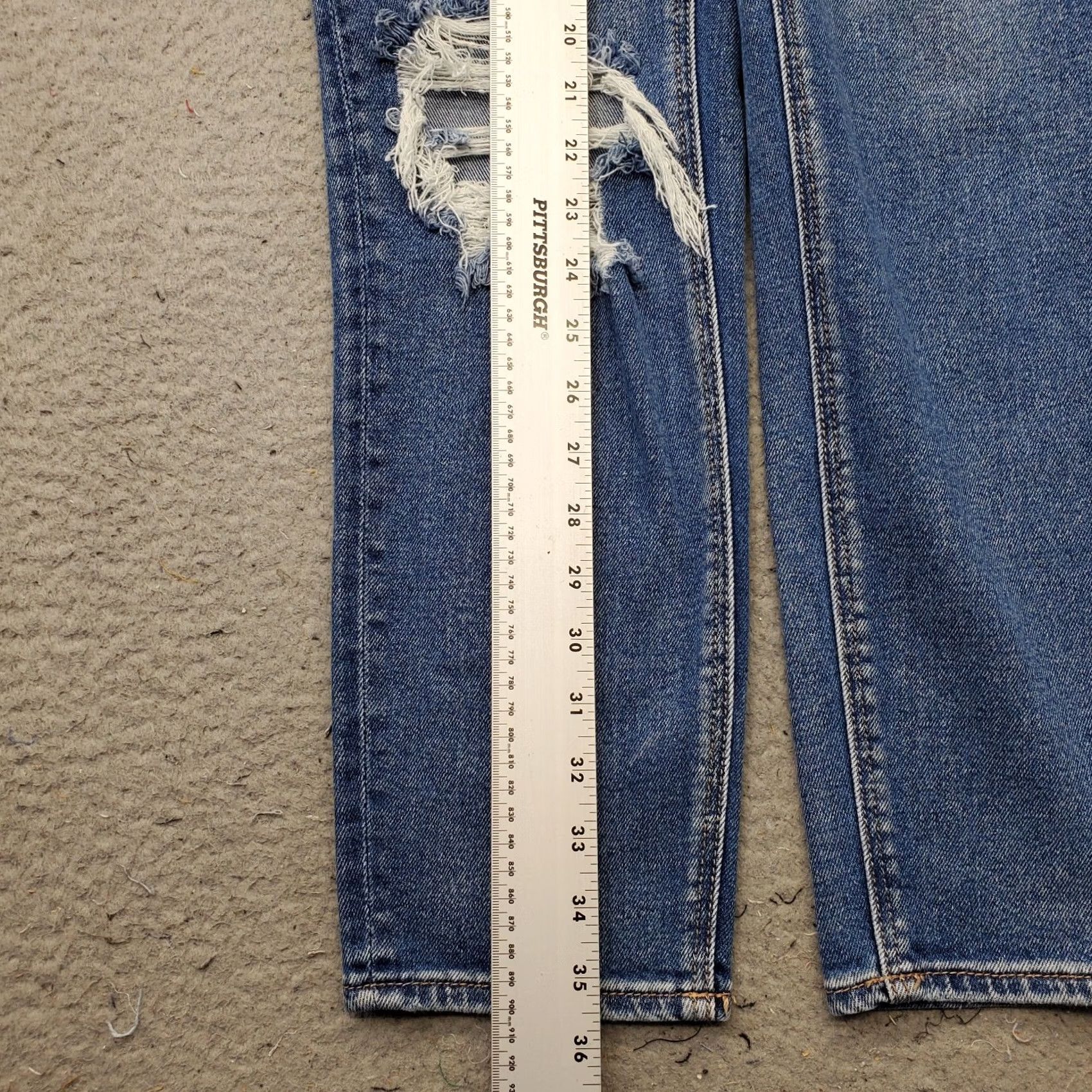 American Eagle Outfitters American Eagle Jeans Womens 00 Blue Denim Medium Wash Distressed Boho Streetwear Jeans Size 24" / US 00 / IT 34 - 3 Thumbnail