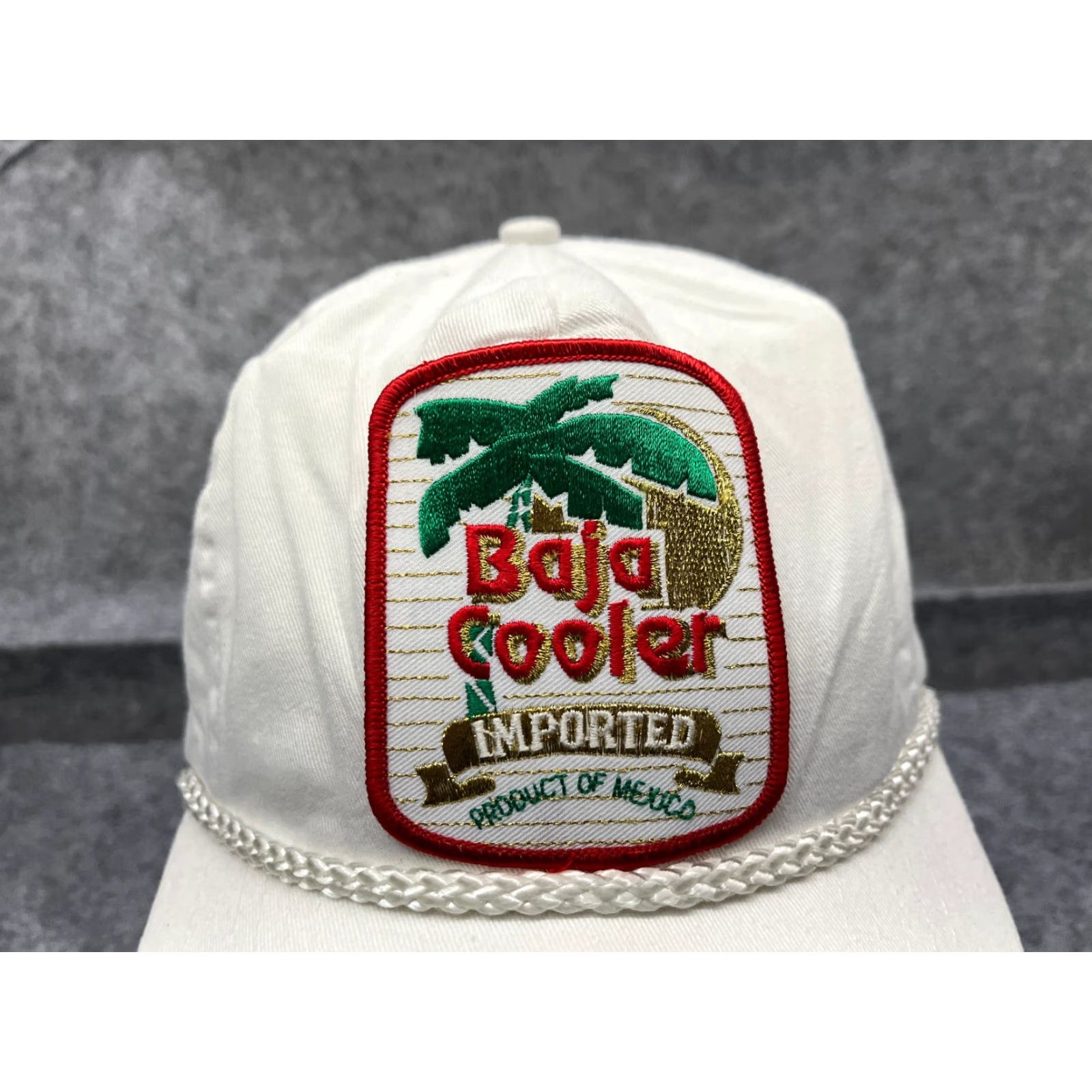 Roper VINTAGE Baja Cooler Hat Strap Back Adult One Size White Beer Mexico Rope 90's Size ONE SIZE - 2 Thumbnail