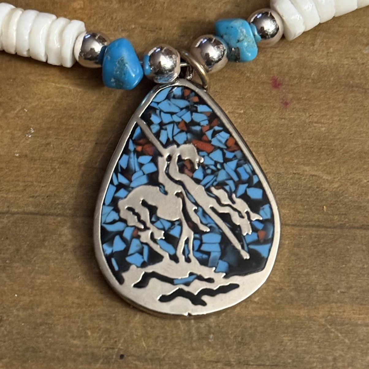 Vintage Vintage Native American heshi shell bead pendant necklace Size ONE SIZE - 3 Thumbnail