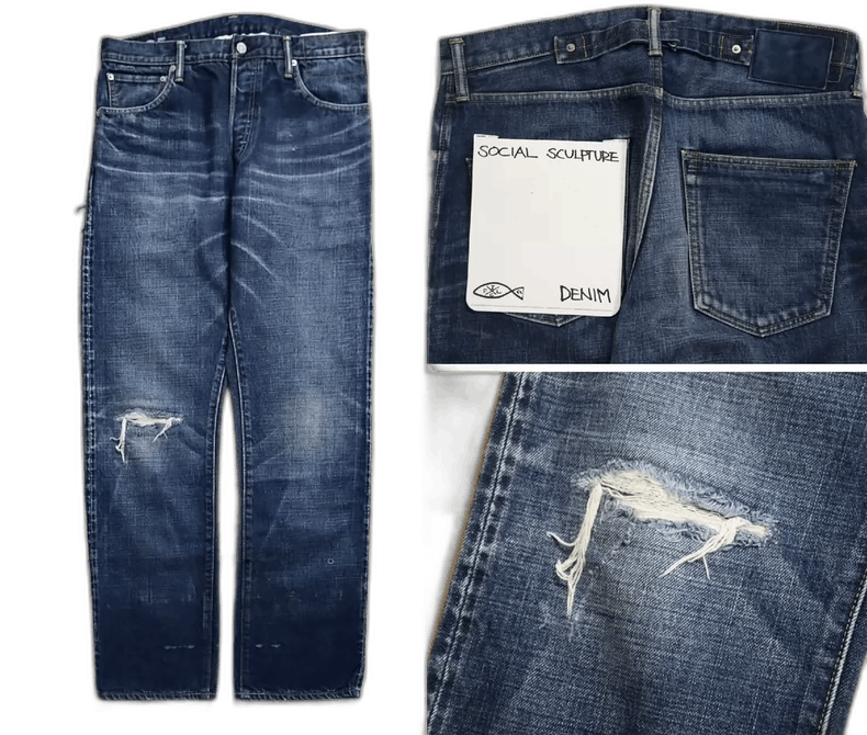 Visvim visvim social sculpture distressed denim pants Size US 34 / EU 50 - 1 Thumbnail