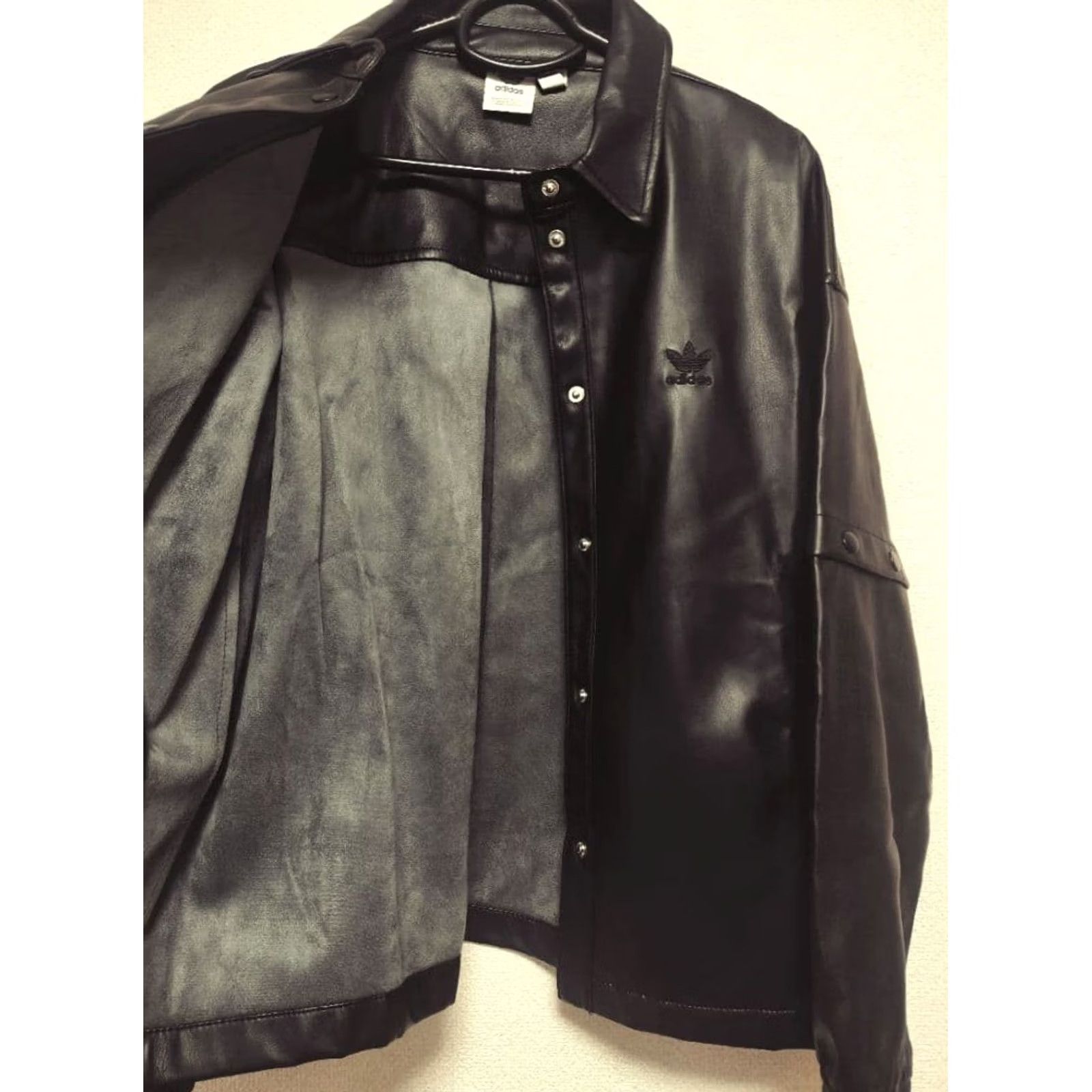 Adidas Adidas Originals Leather Jacket Black L Size Embroidered Logo Woman From Japan Size US L / EU 52-54 / 3 - 5 Thumbnail