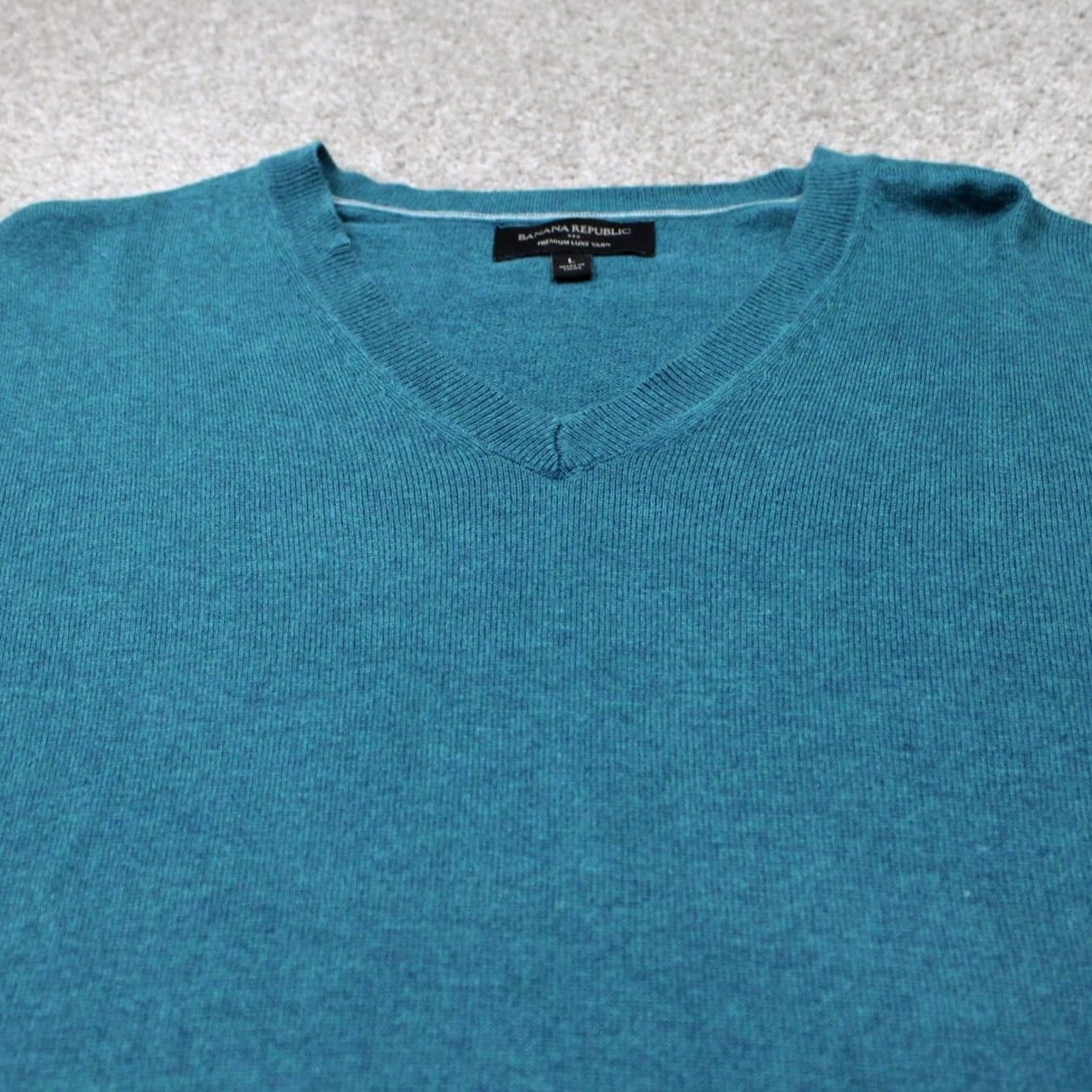 Banana Republic Banana Republic Sweatshirt Mens Large Green Premium Luxe Yarn Cashmere Sweater Size US L / EU 52-54 / 3 - 4 Thumbnail