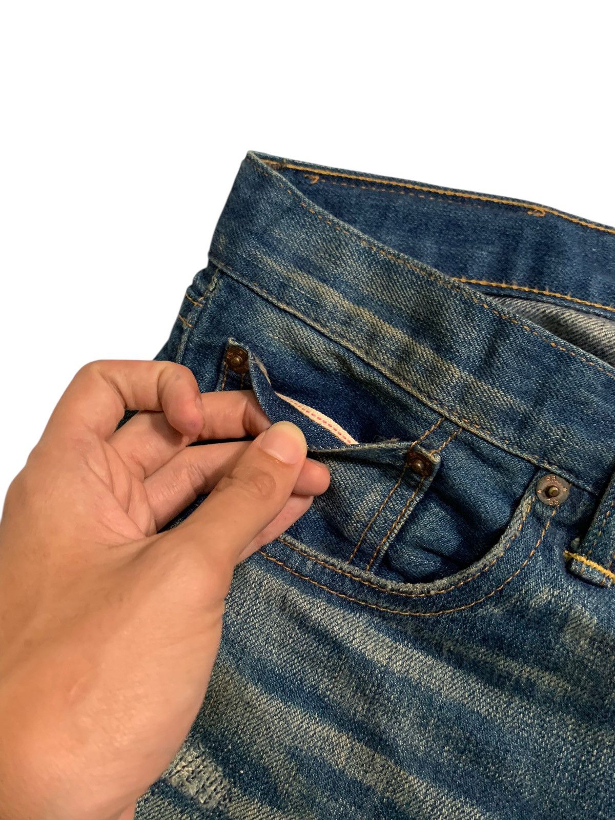 Kapital VINTAGE RRL DOUBLE RALPH LAUREN SELVEDGE RUSTY DISTRESSED Size US 31 - 14 Thumbnail