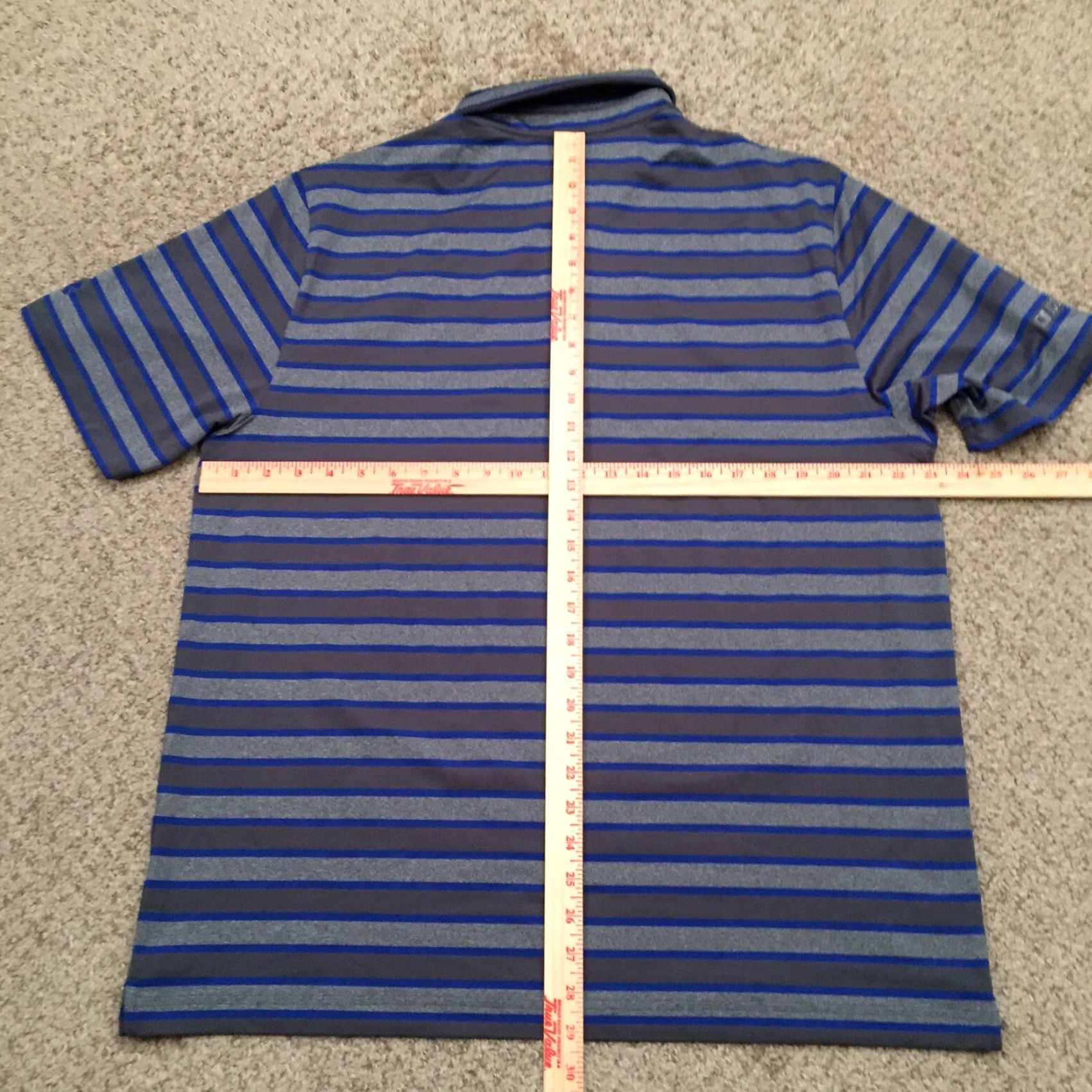 Under Armour Under Armour Polo Shirt Mens XL Blue Gray Striped Short Sleeve Loose Heat Gear Size US XL / EU 56 / 4 - 7 Thumbnail