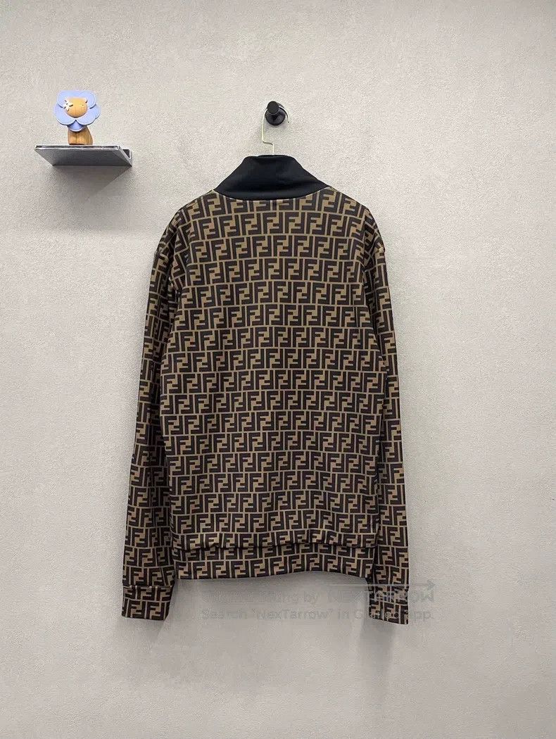 Fendi Fendi Double F Printed Dark Brown Zip-Up Jacket, Stand-Up Size US XL / EU 56 / 4 - 2 Thumbnail
