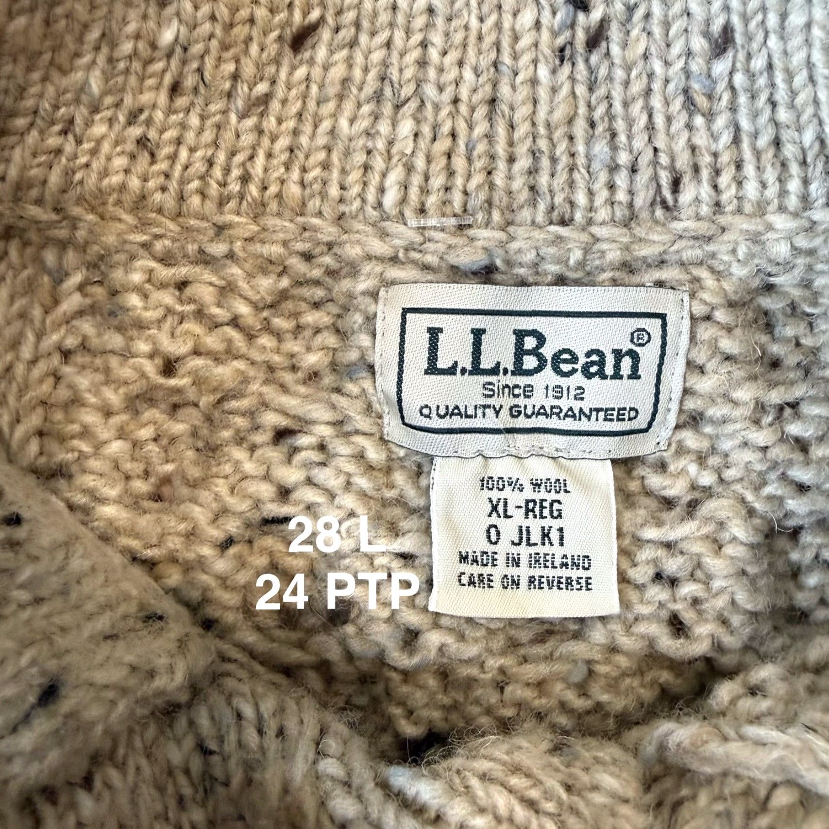 Vintage VINTAGE LL Bean Aran Knit Sweater XL Beige Fisherman Heavy Wool Pullover Minimalist Size US XL / EU 56 / 4 - 6 Thumbnail
