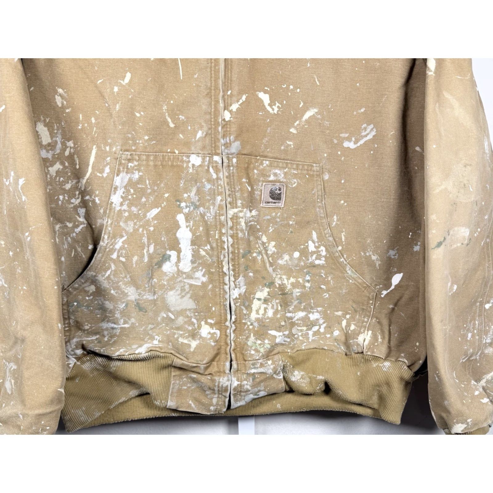 Carhartt VINTAGE Carhartt Hoodie Jacket Mens XL Distressed Paint Splatter J160 CML Size US XL / EU 56 / 4 - 6 Thumbnail