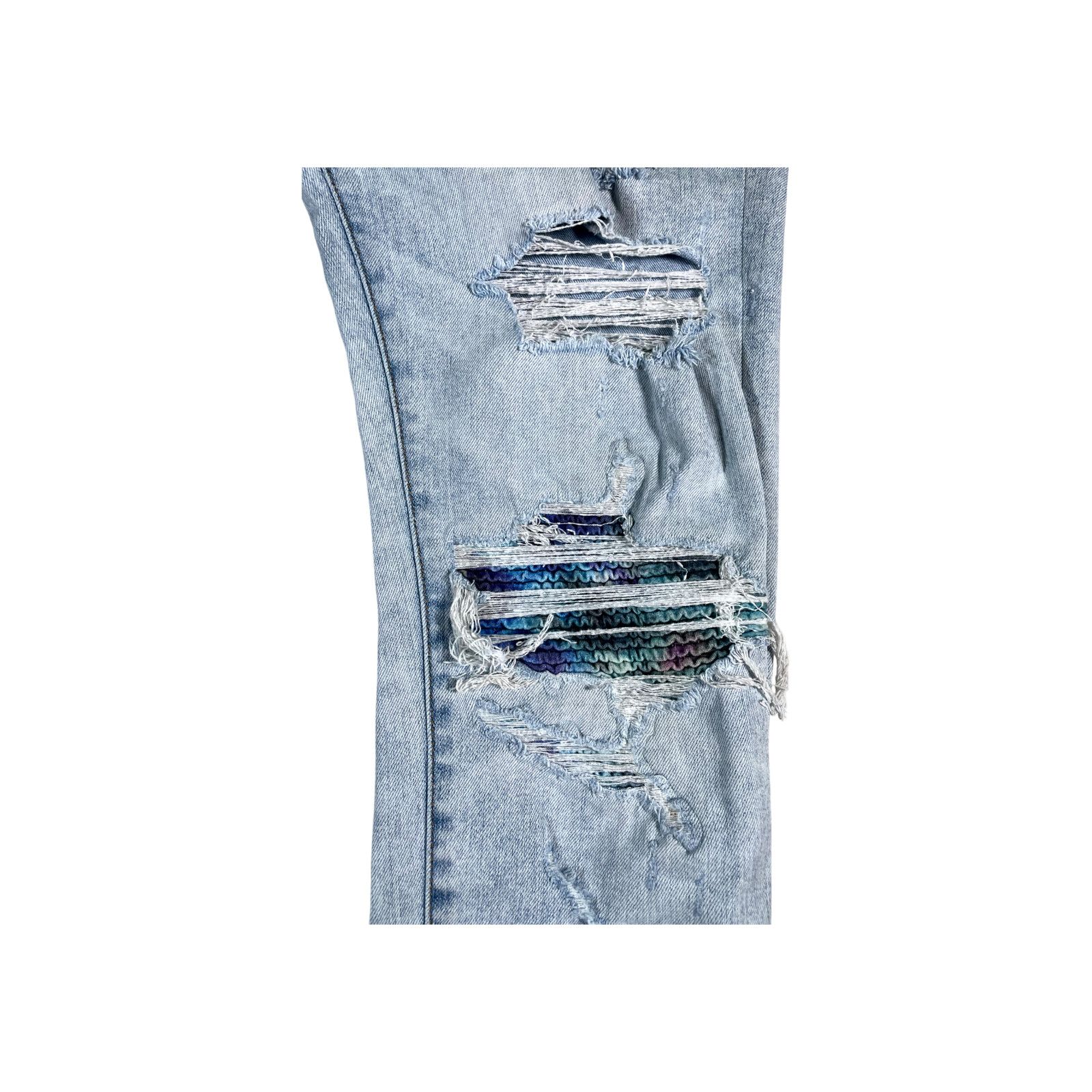 Amiri Amiri MX1 Patch Light Wash & Rainbow Jeans Size US 36 / EU 52 - 2 Thumbnail