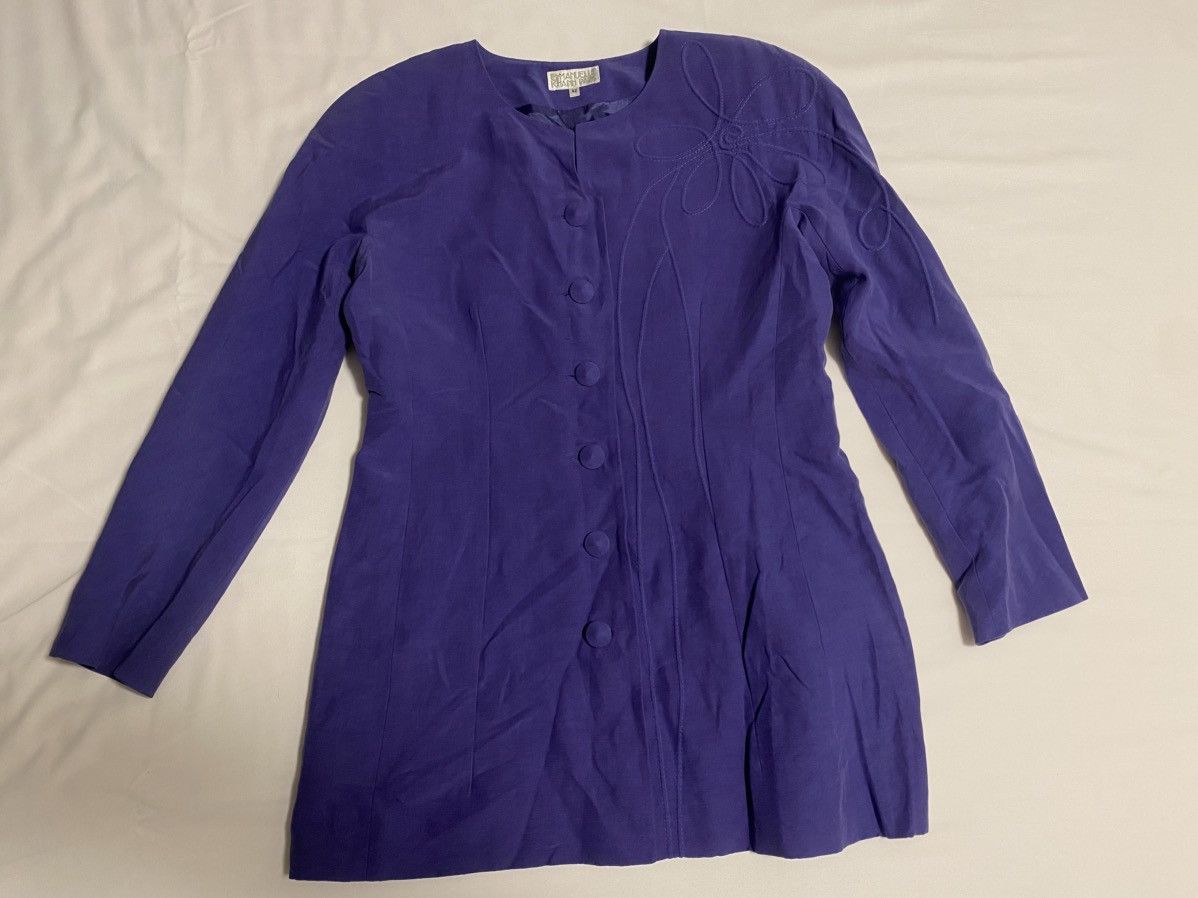 Designer × Emmanuelle Khanh × Vintage Emmanuelle Khanh Paris vintage silk linen jacket blazer Size M / US 6-8 / IT 42-44 - 9 Thumbnail