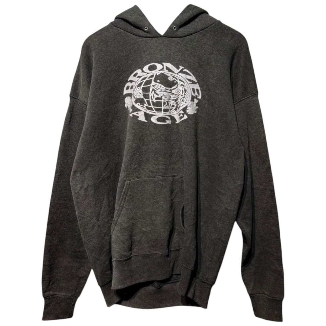 Vintage VTG Bronze Age Fish Skull Globe Hoodie Venice Beach Skate Size US XL / EU 56 / 4 - 1 Thumbnail