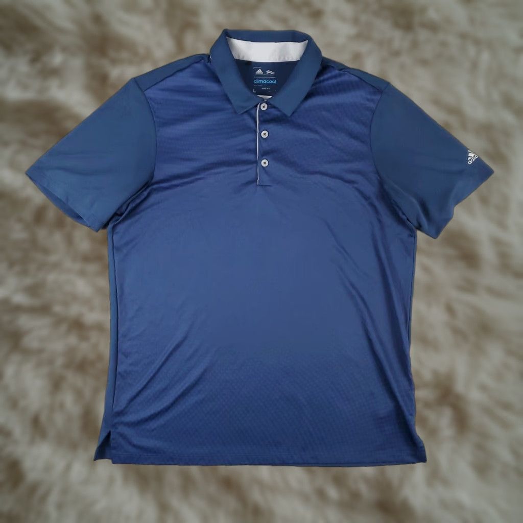 Adidas Adidas Polo Shirt Mens Size Large Blue Golf Casual Short Sleeve * Size US L / EU 52-54 / 3 - 1 Thumbnail