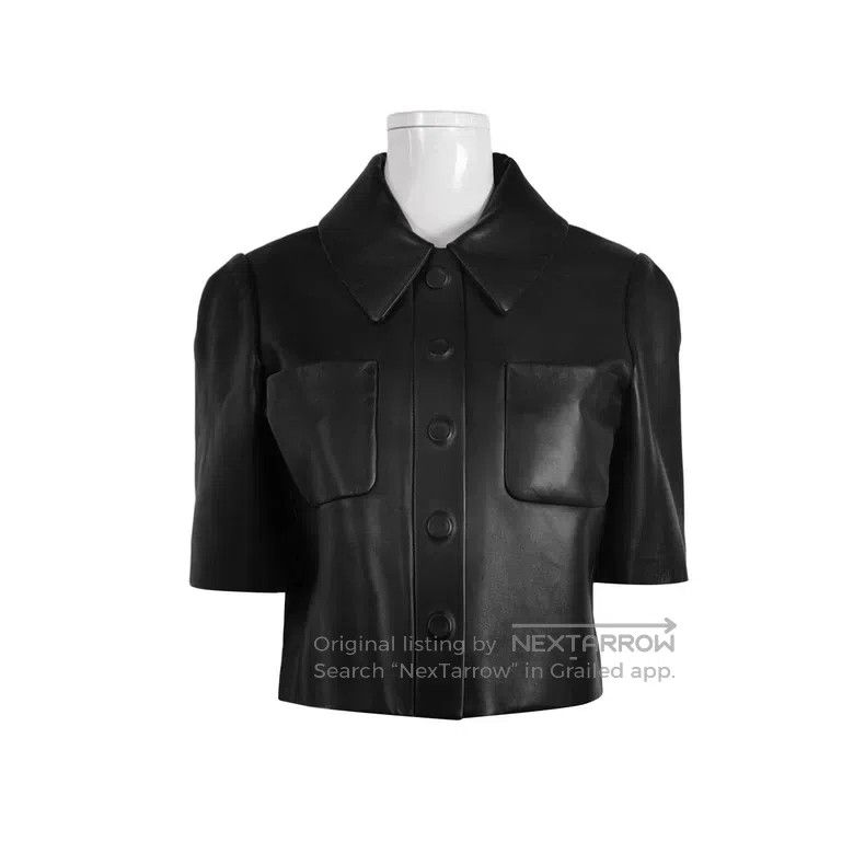 Loewe Loewe Women's sheepskin short-sleeved leather jacket Size XS / US 0-2 / IT 36-38 - 1 Thumbnail