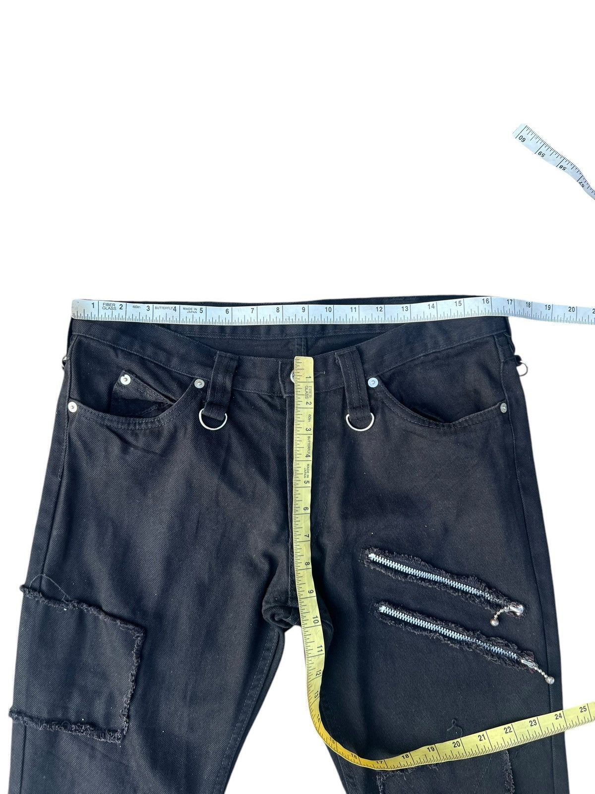 Japanese Brand Vintage King Mob Japan Black Denim Bondage Trouser Jeans Size US 32 / EU 48 - 4 Thumbnail