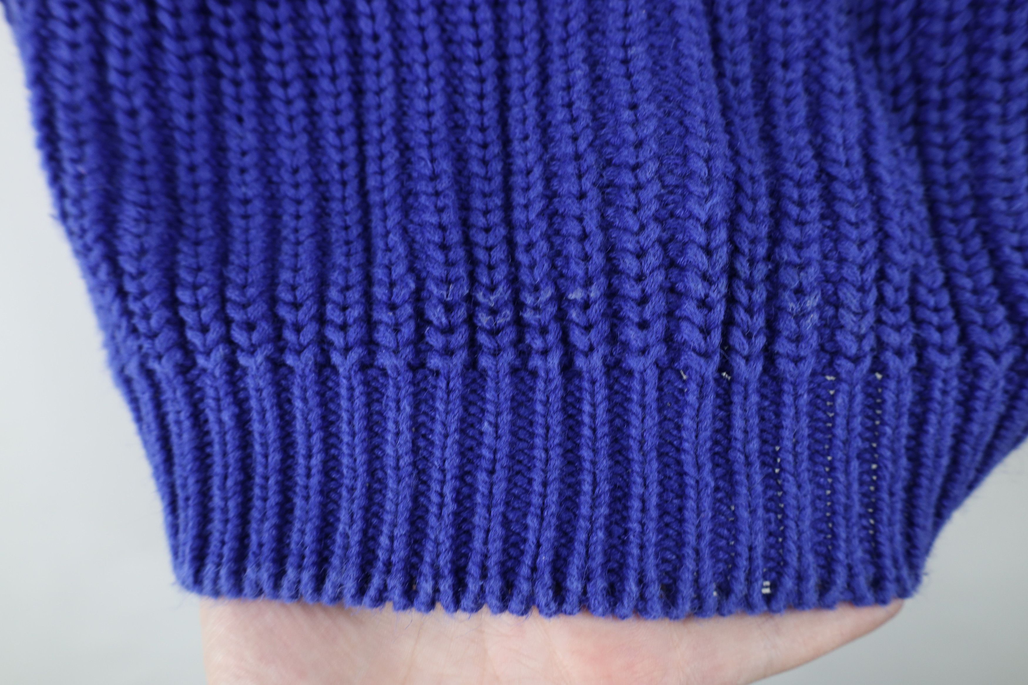 L.L. Bean × Vintage Vintage 90s LL Bean Blank Chunky Ribbed Knit Sweater Blue Size S / US 4 / IT 40 - 4 Thumbnail