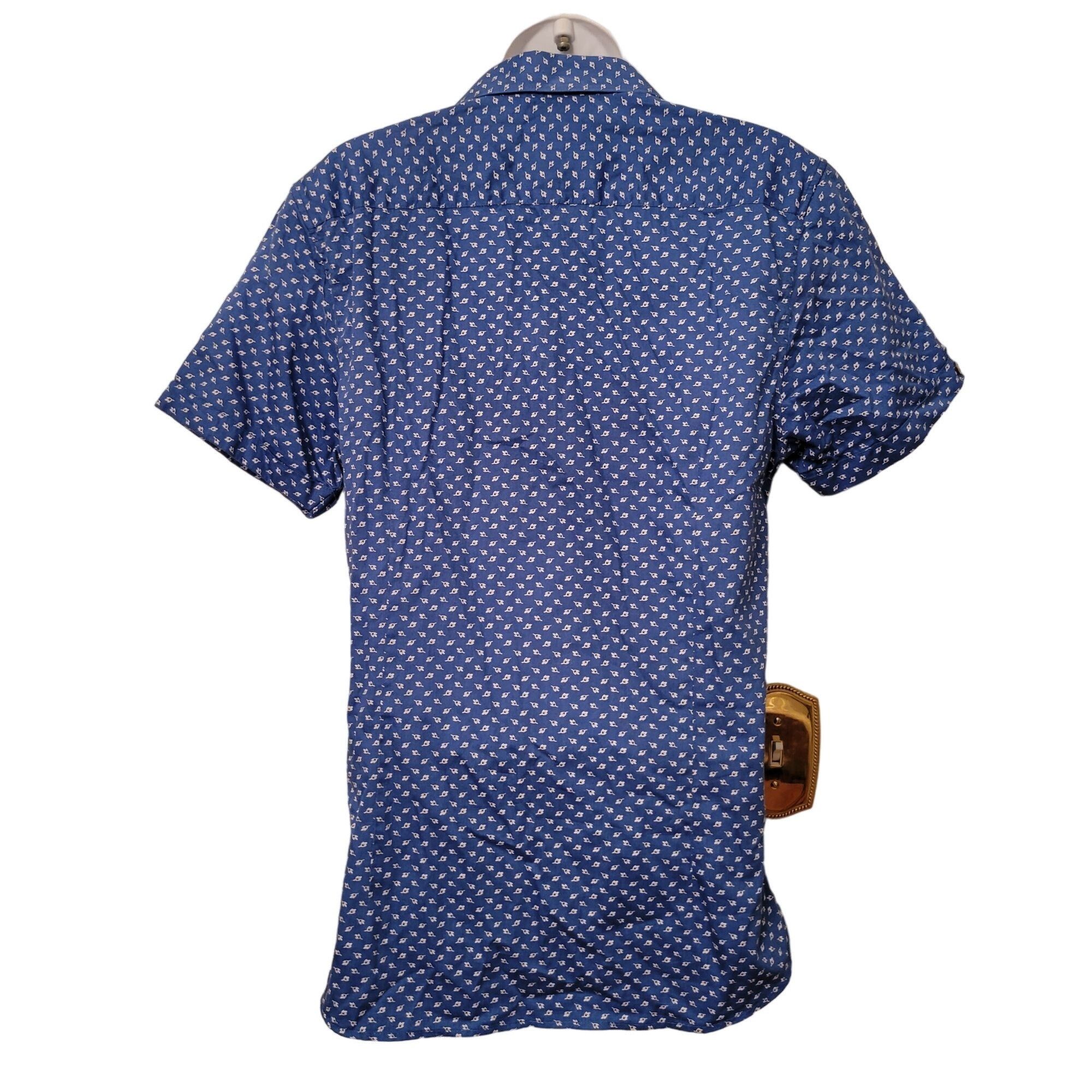 Ted Baker Ted Baker Blue White Ditzy Print Short Sleeve Button Up Shir Size XS / US 0-2 / IT 36-38 - 2 Thumbnail