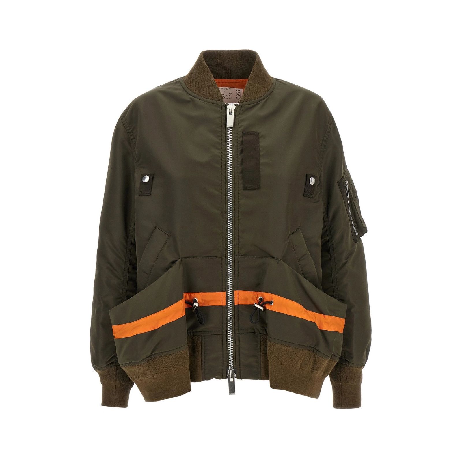 Sacai SACAI Drawstring Beige/Green Nylon Bomber Jacket New & Authe Size XS / US 0-2 / IT 36-38 - 1 Thumbnail