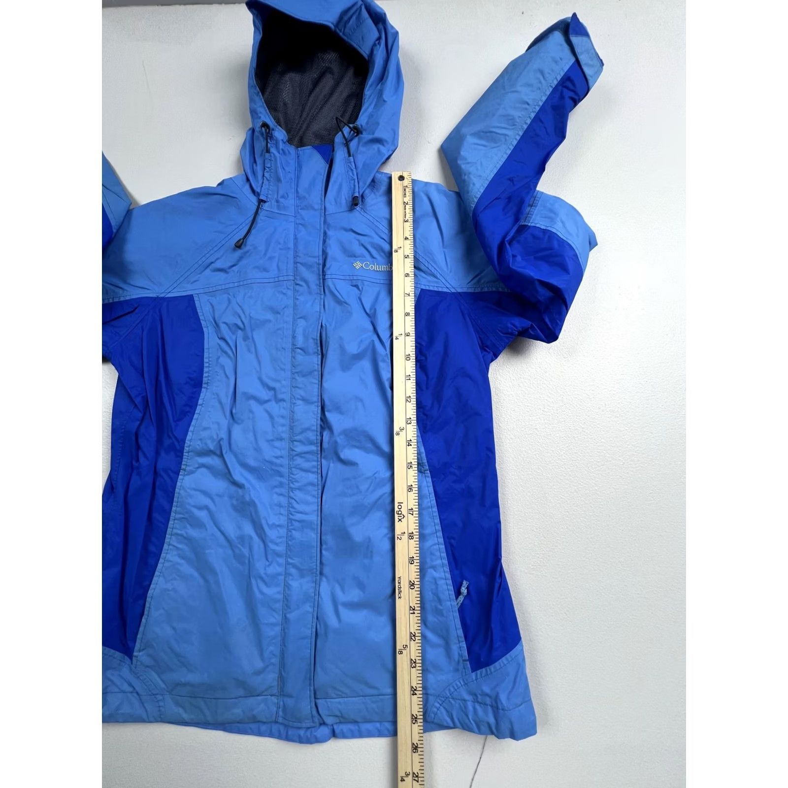 Vintage Columbia Jacket Womens Medium Blue Omni-Tech Hooded Rain Coat Waterproof Outdoor Size M / US 6-8 / IT 42-44 - 7 Thumbnail