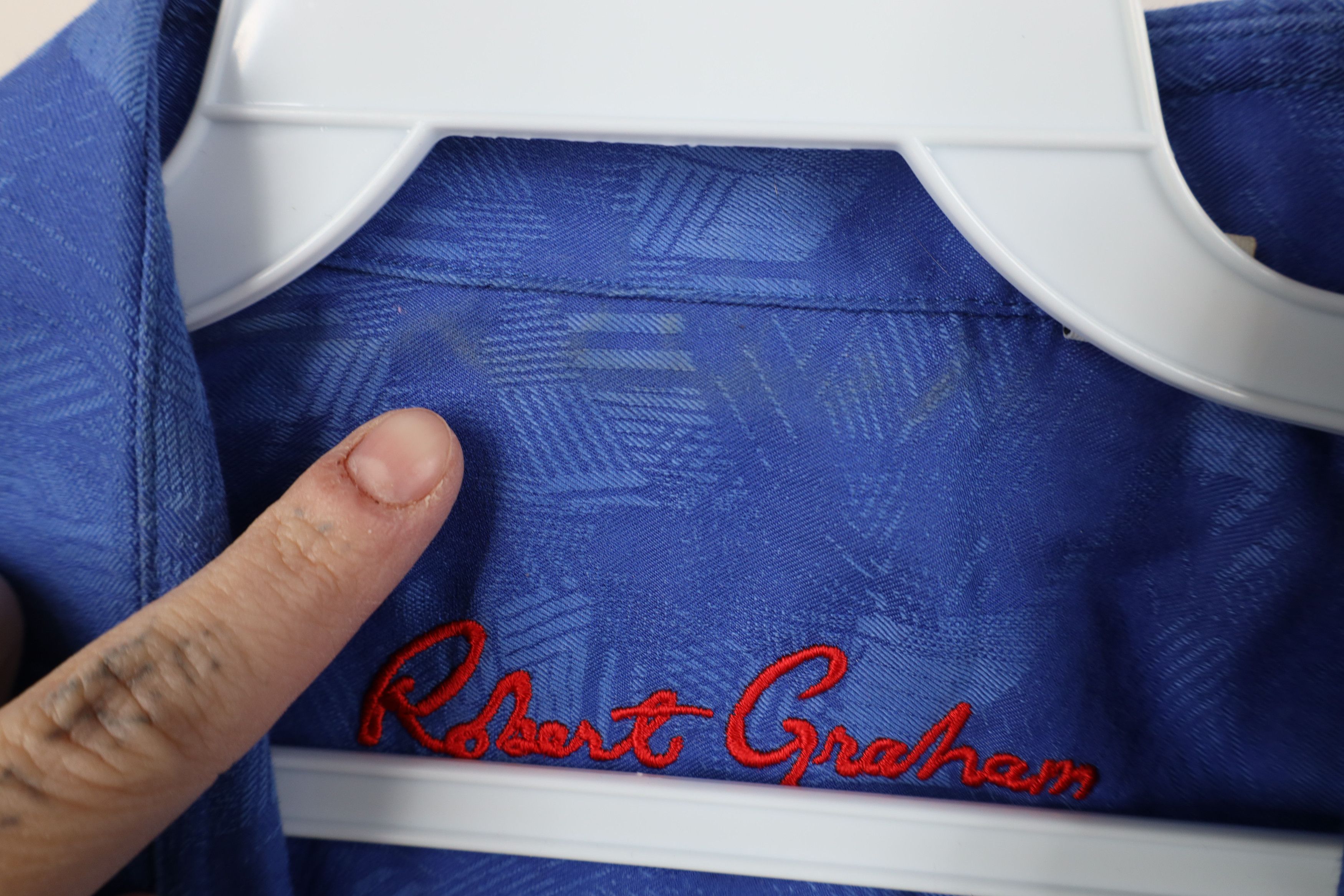 Robert Graham Robert Graham Geometric Flip Cuff Collared Button Shirt Blue Size US XL / EU 56 / 4 - 8 Thumbnail